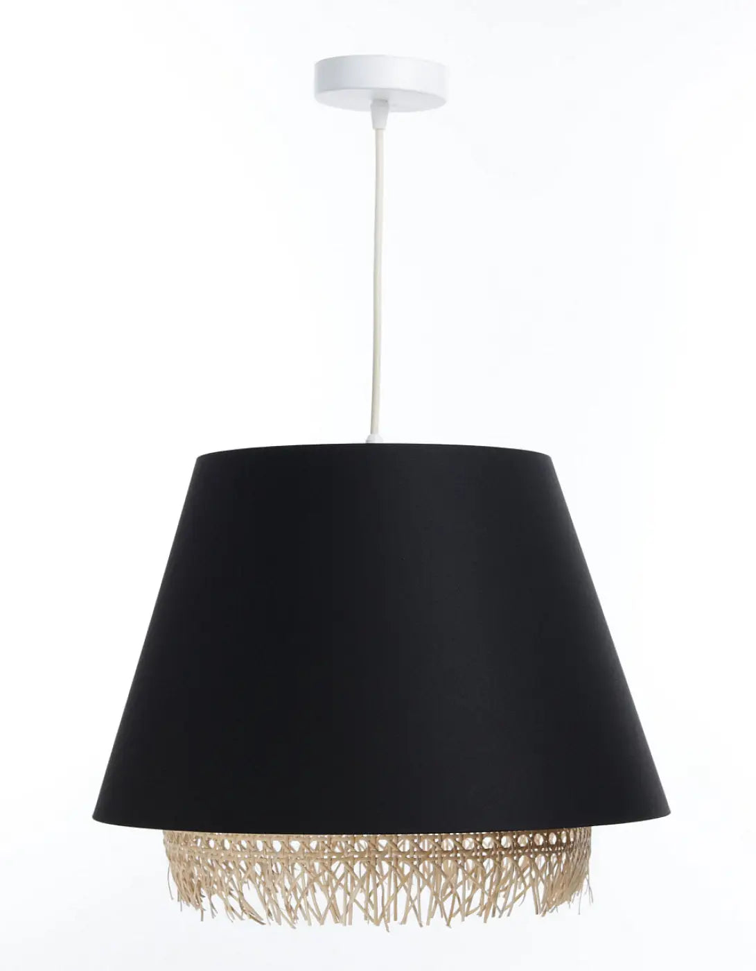 Suspension Luminaire Moderne en Rotin - Sensei Rattan (Noir)