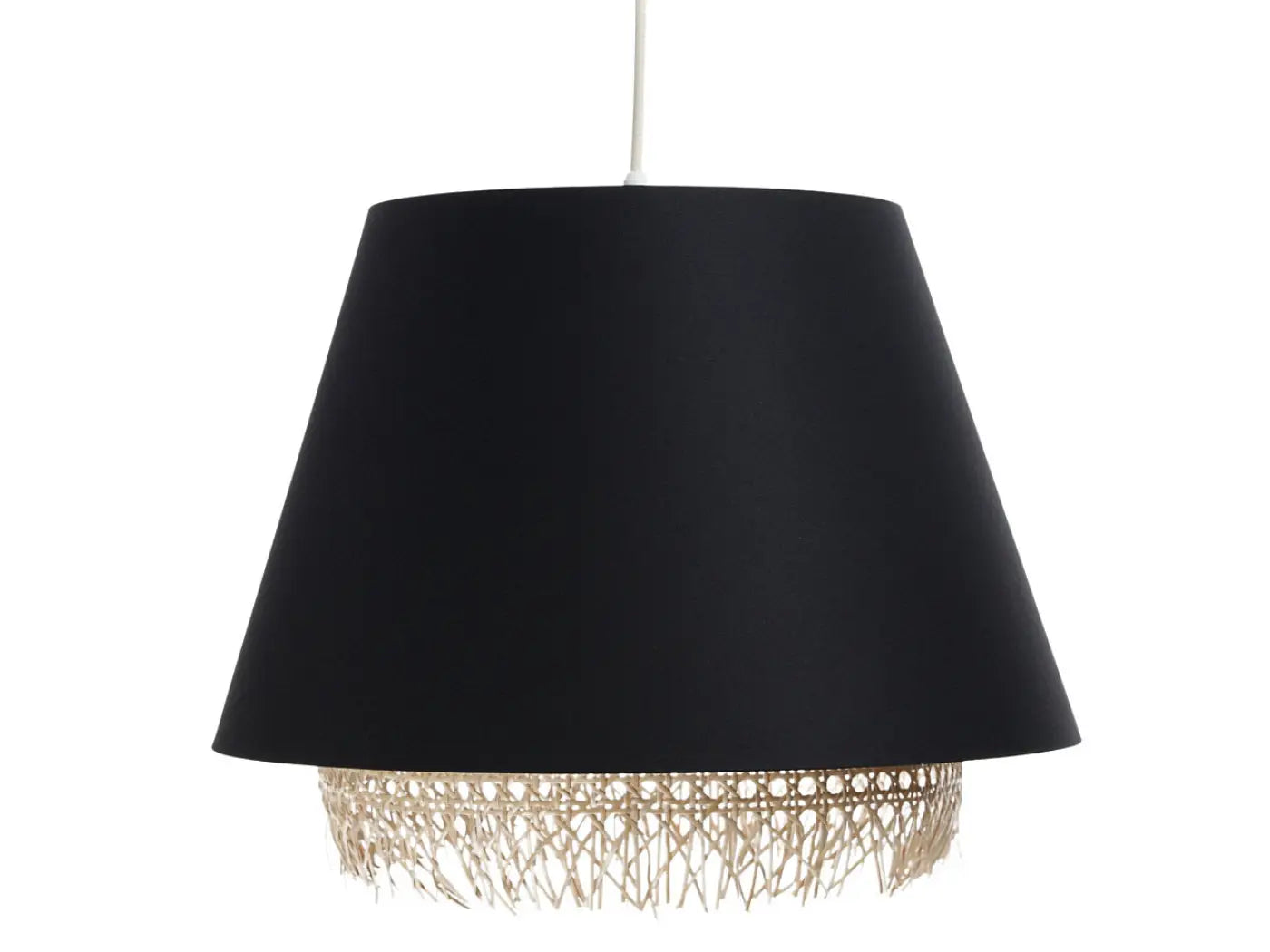 Suspension Luminaire Moderne en Rotin - Sensei Rattan (Noir)