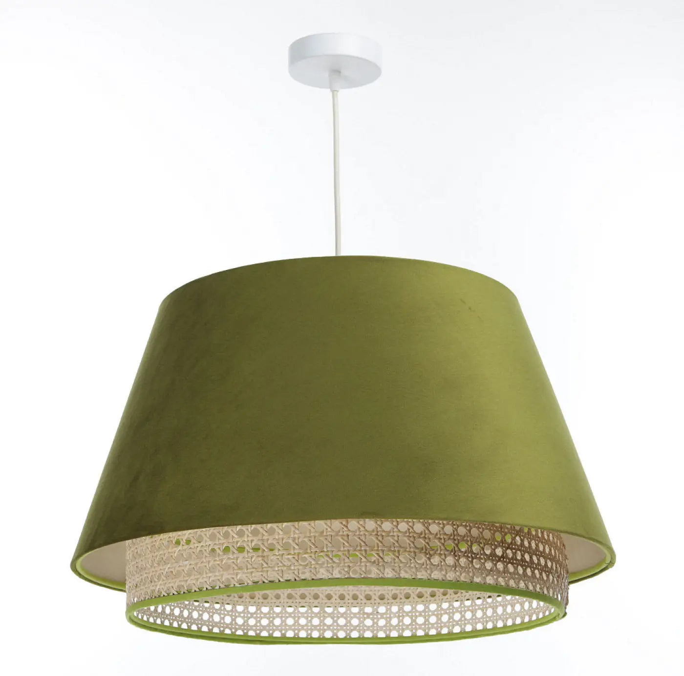 Suspension Luminaire Moderne en Rotin - Sensei Rattan (Olive)