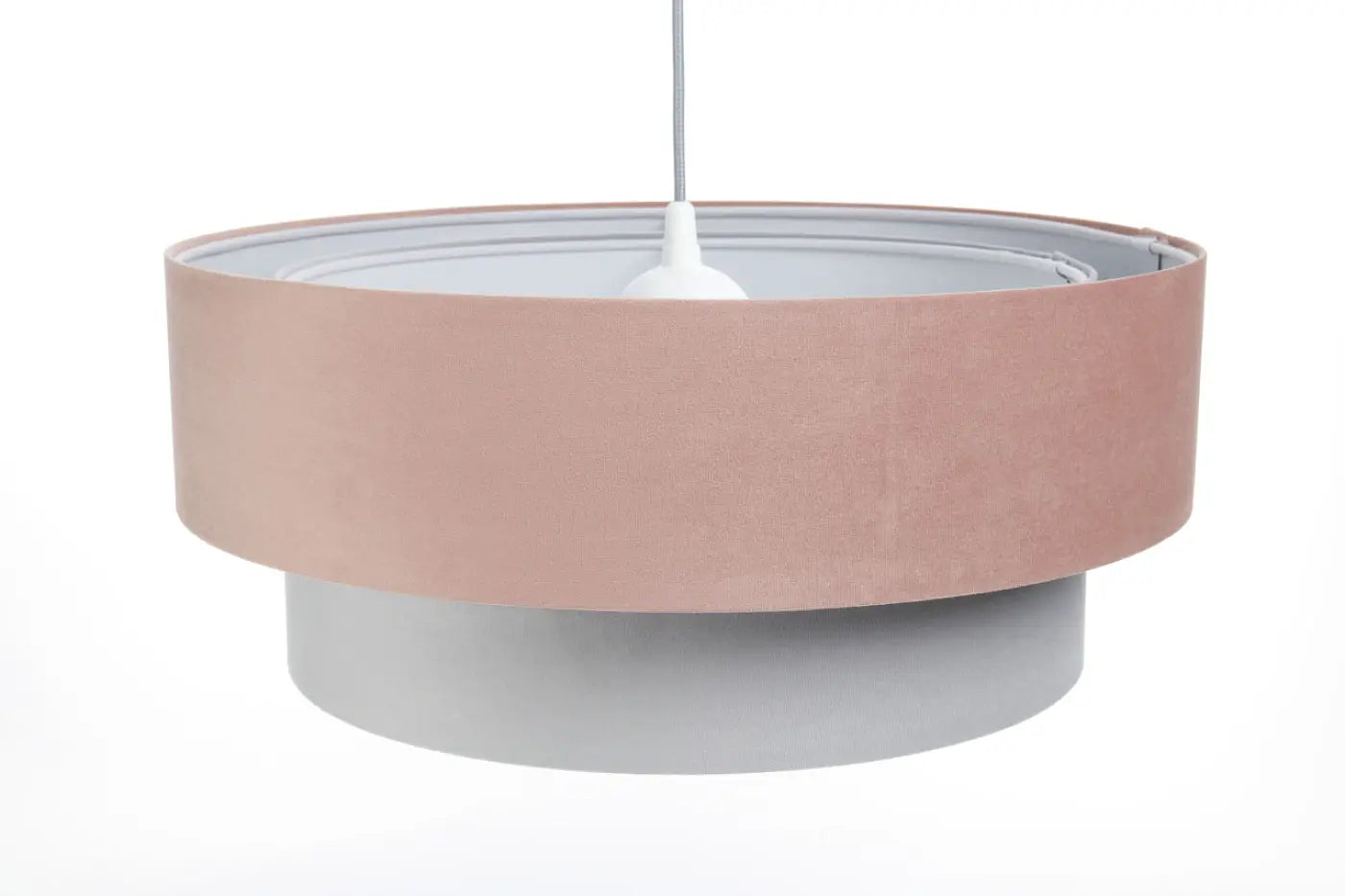Suspension Luminaire Elegant en Tissu - Duo Jasmin (Rose/Gris/Gris Clair)