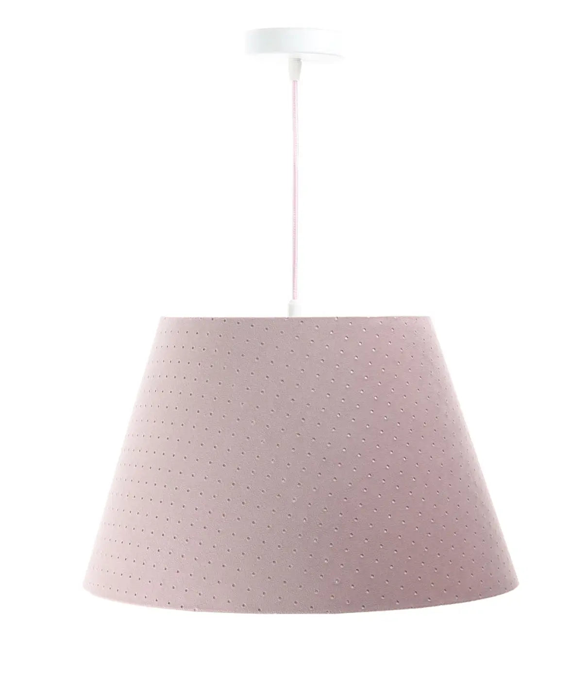 Suspension Luminaire Chic en Tissu - Bell Jasmin (Vieux Rose/Blanc)