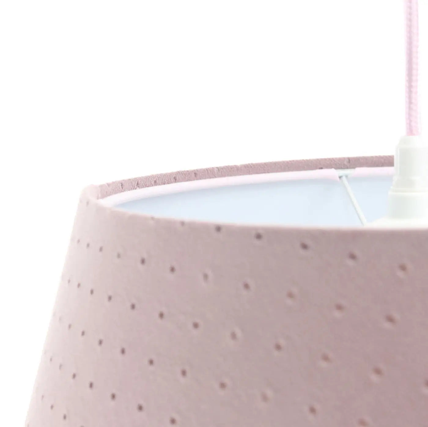 Suspension Luminaire Chic en Tissu - Bell Jasmin (Vieux Rose/Blanc)
