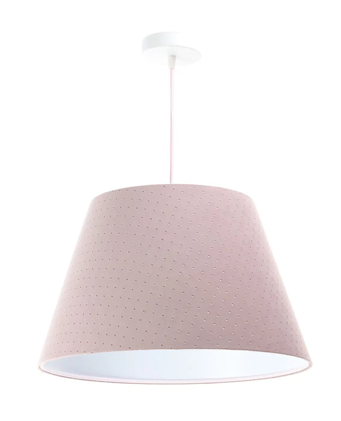 Suspension Luminaire Chic en Tissu - Bell Jasmin (Vieux Rose/Blanc)