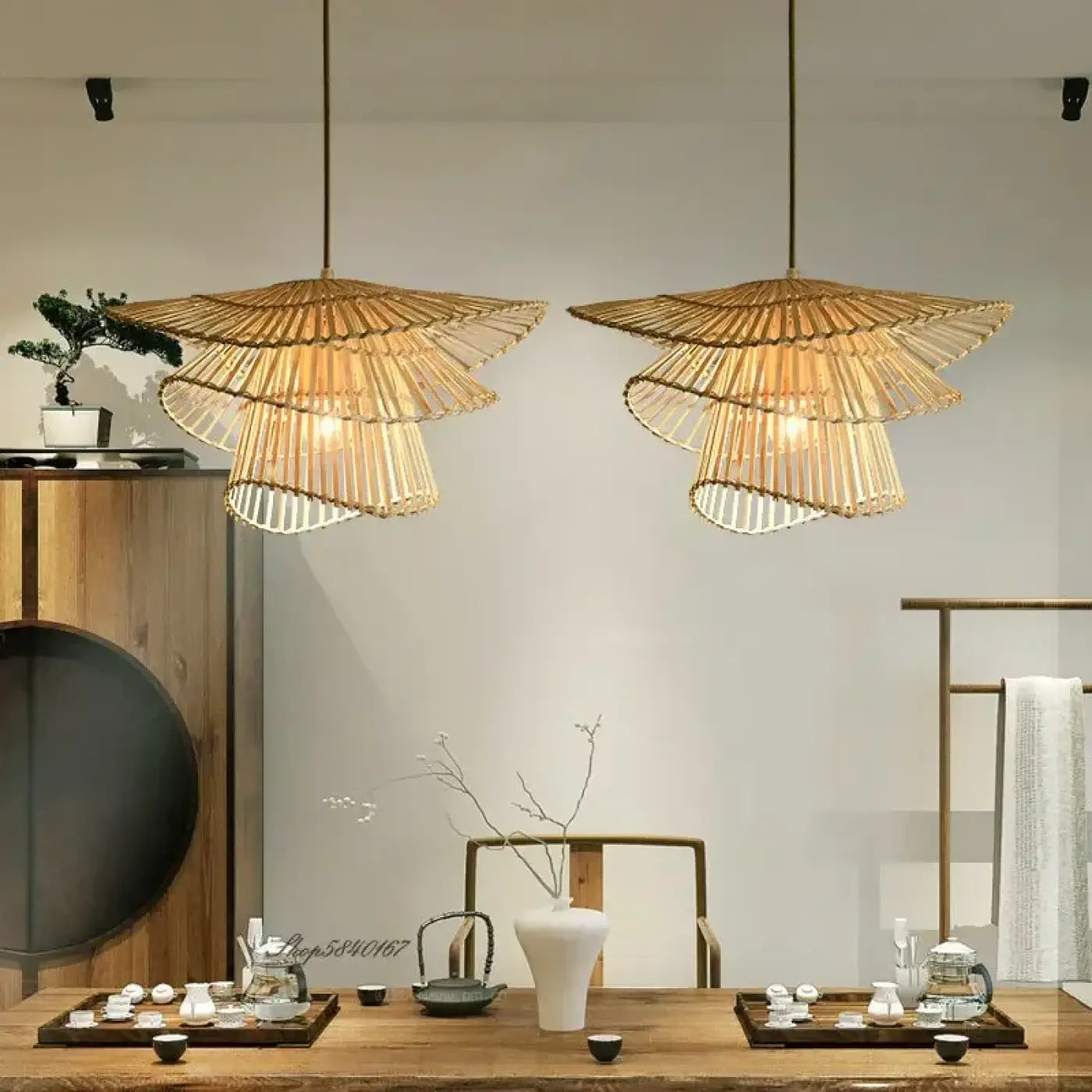 Suspension Luminaire en Rotin - Rolu