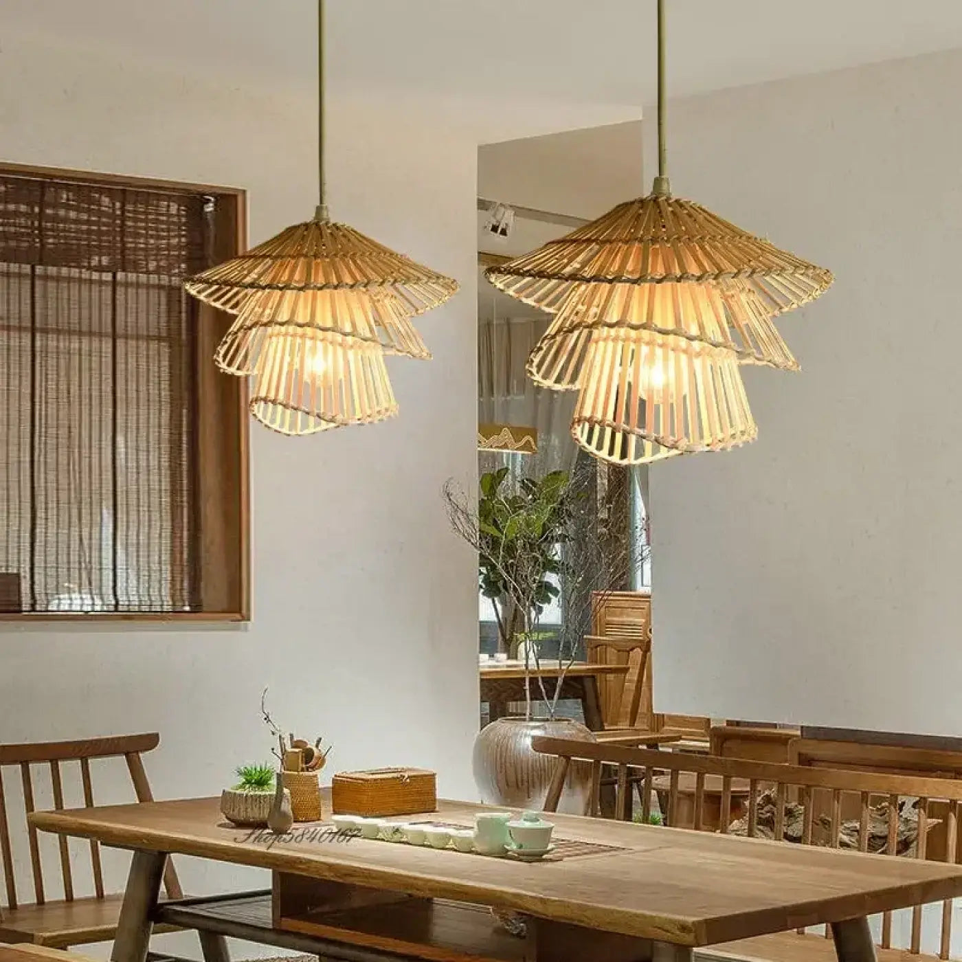 Suspension Luminaire en Rotin - Rolu