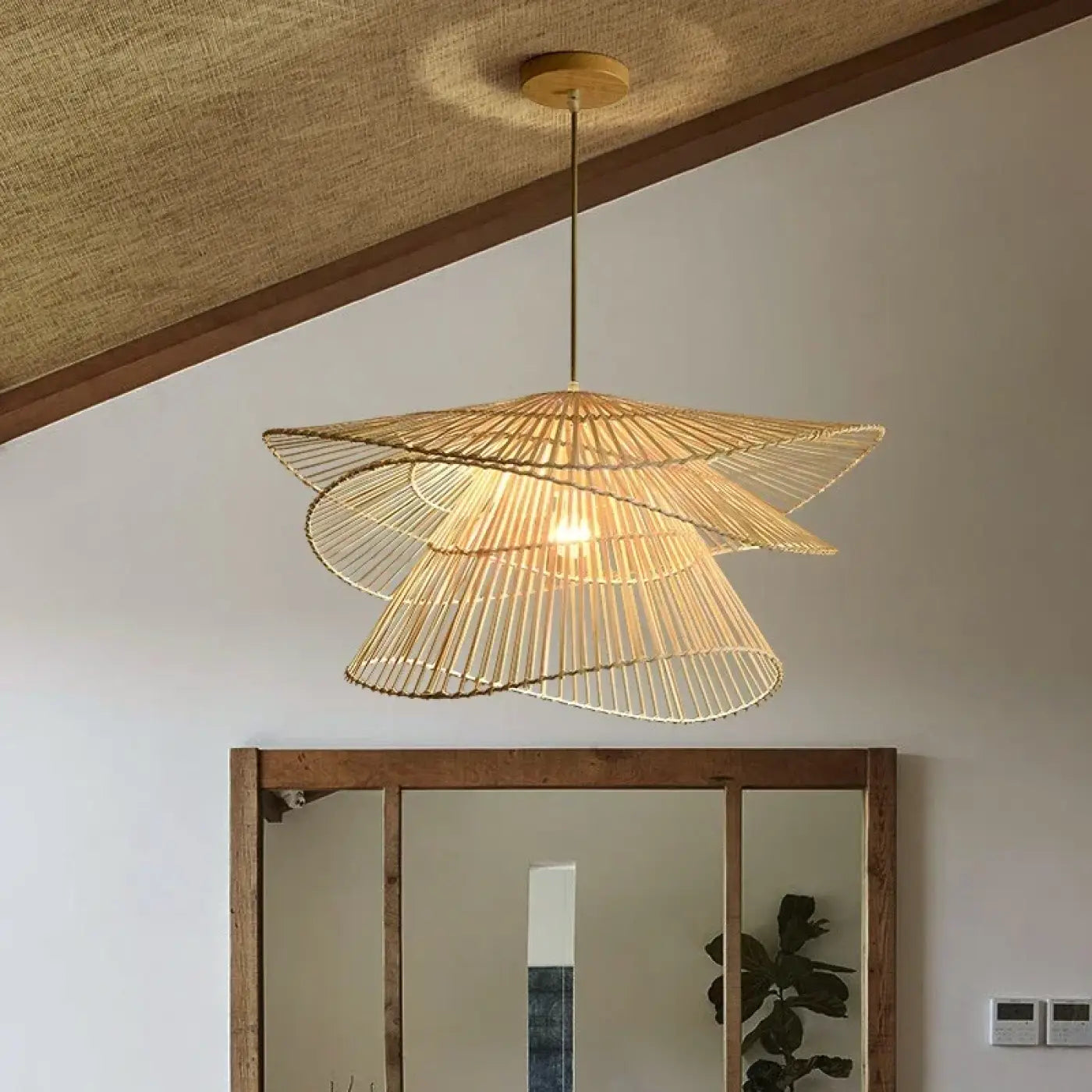 Suspension Luminaire en Rotin - Rolu