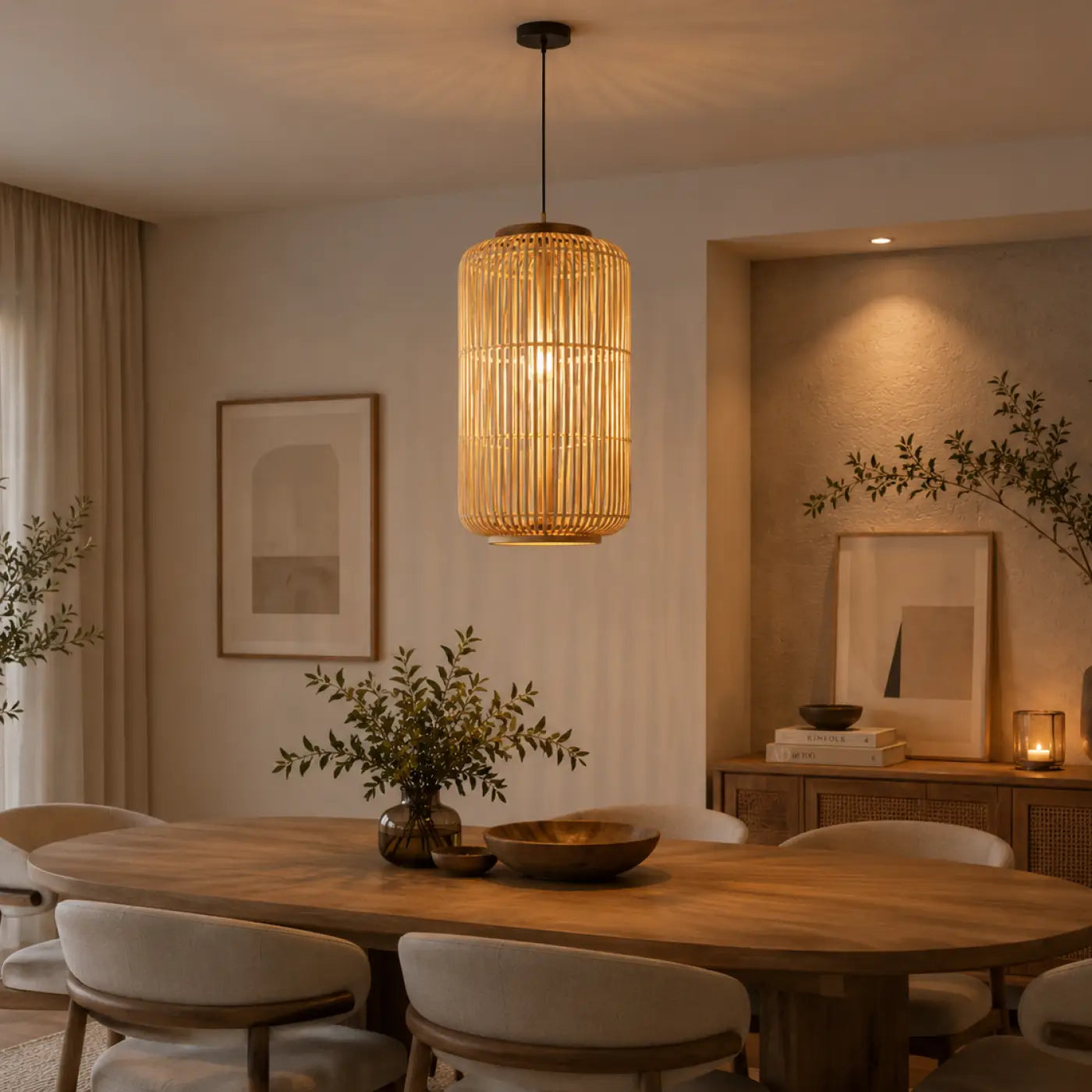 Suspension Luminaire en Rotin - Solea