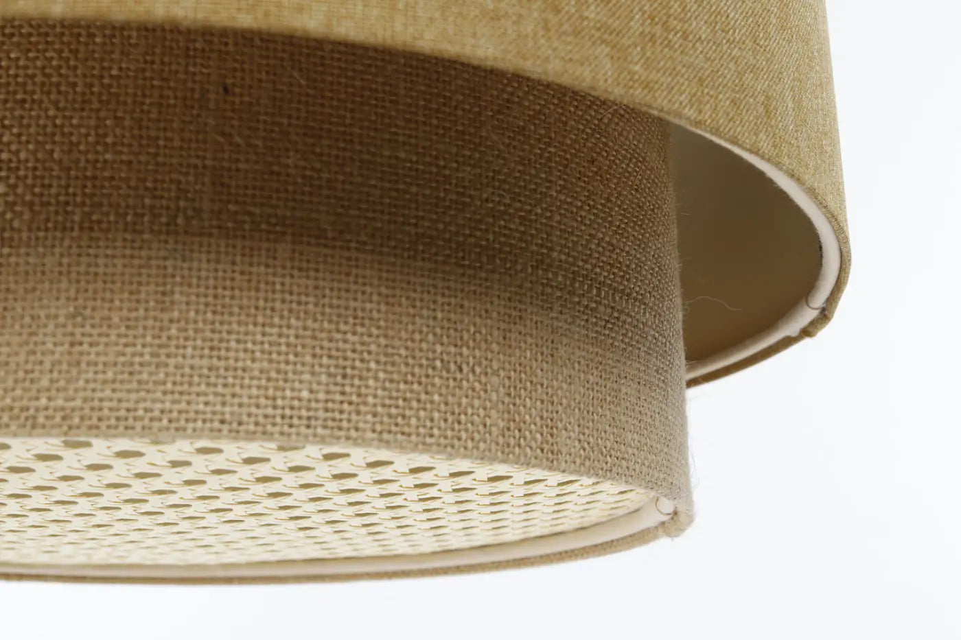 Suspension Luminaire en Rotin - Duo Rotin (Jaune/Beige/Ecru)