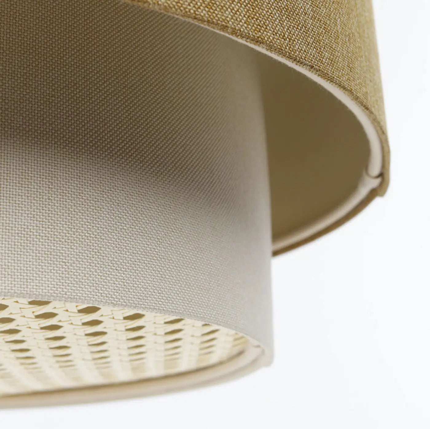 Suspension Luminaire en Rotin - Rattan Diffuser – (Jaune Moutarde/Crème/Ecru)