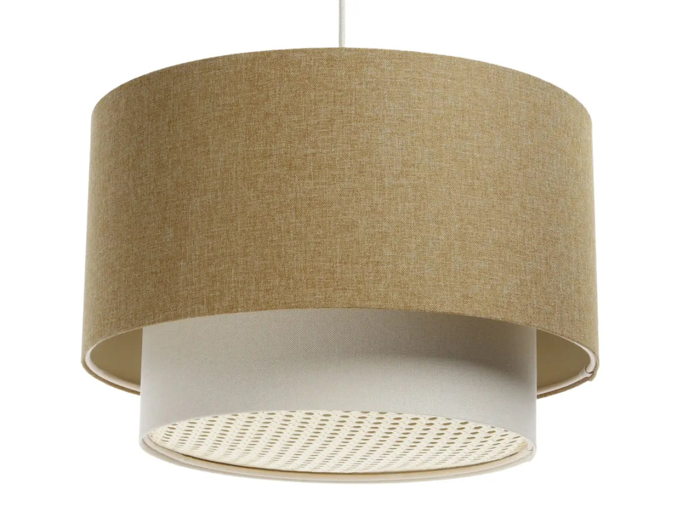 Suspension Luminaire en Rotin - Rattan Diffuser – (Jaune Moutarde/Crème/Ecru)