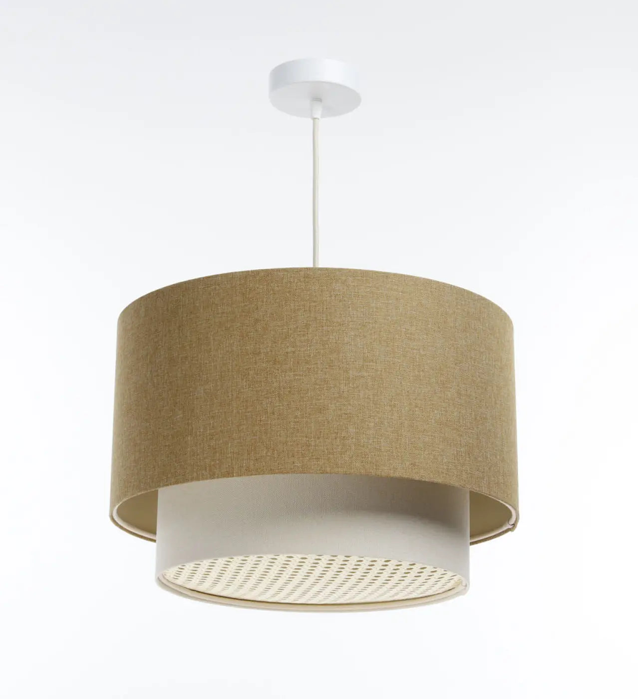 Suspension Luminaire en Rotin - Rattan Diffuser – (Jaune Moutarde/Crème/Ecru)