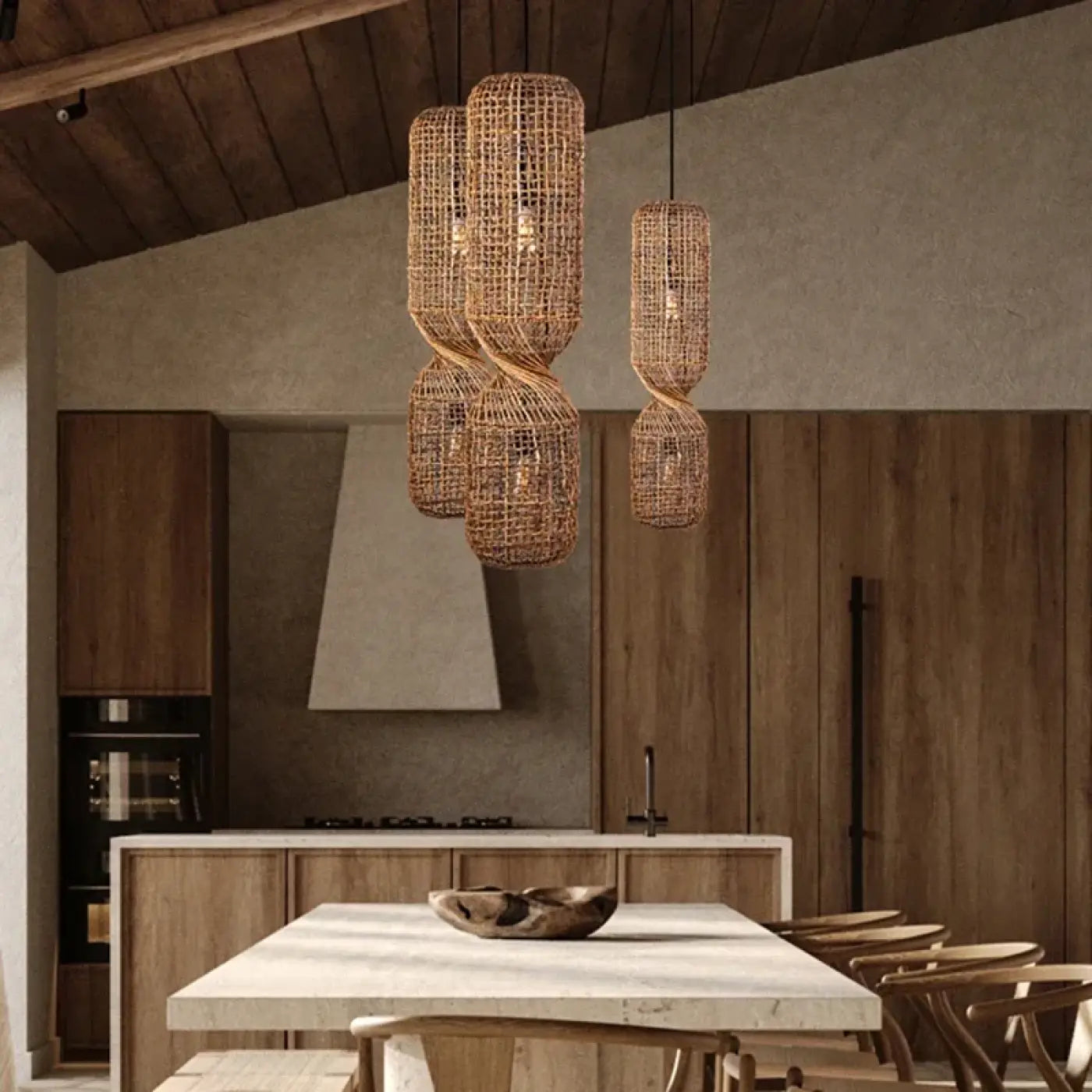 Suspension Luminaire Moderne en Rotin - Mosay