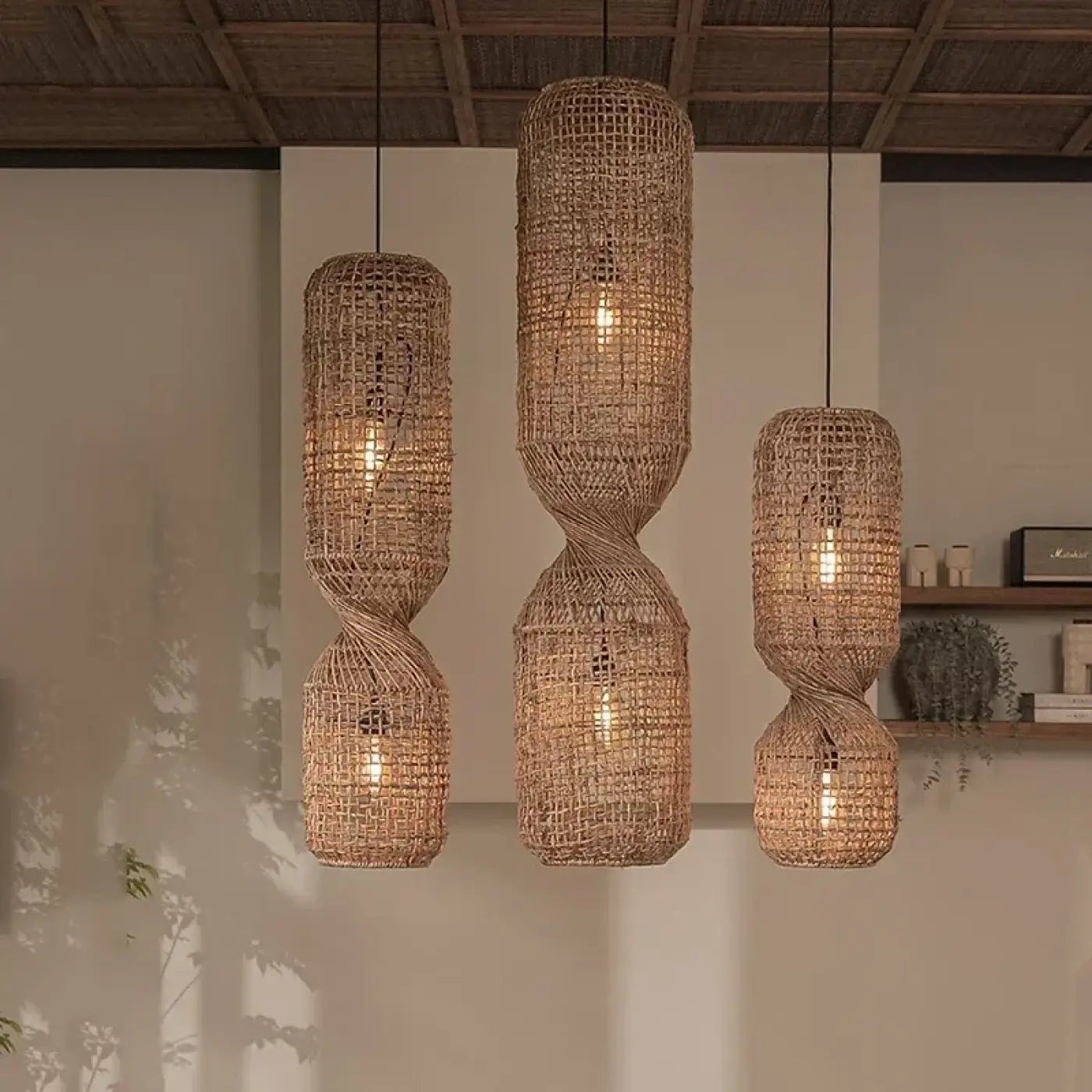 Suspension Luminaire Moderne en Rotin - Mosay