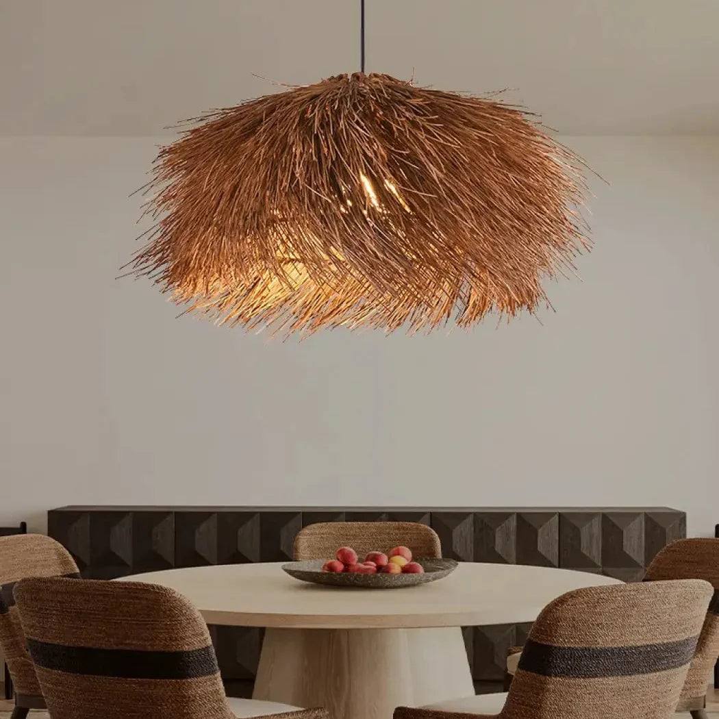 Suspension Luminaire Design en Rotin - Mori