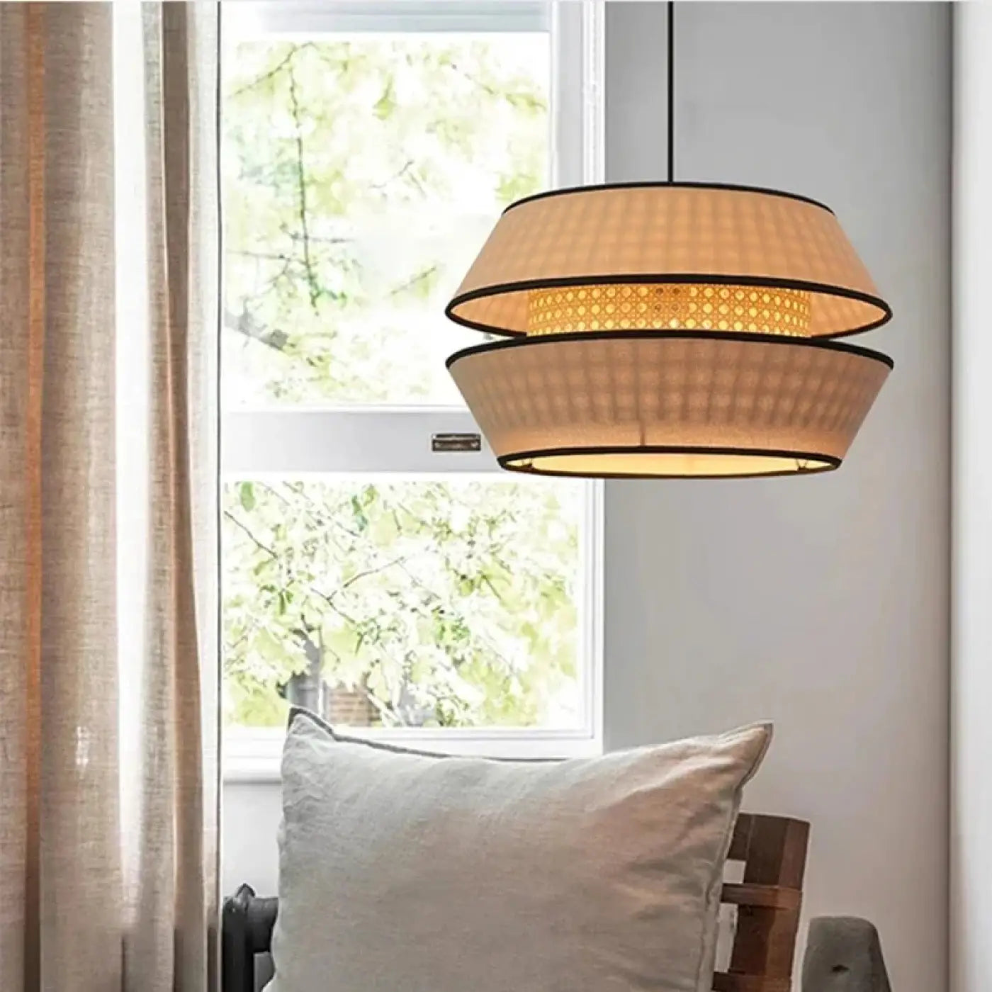 Suspension Luminaire Boheme en Rotin - Ambra