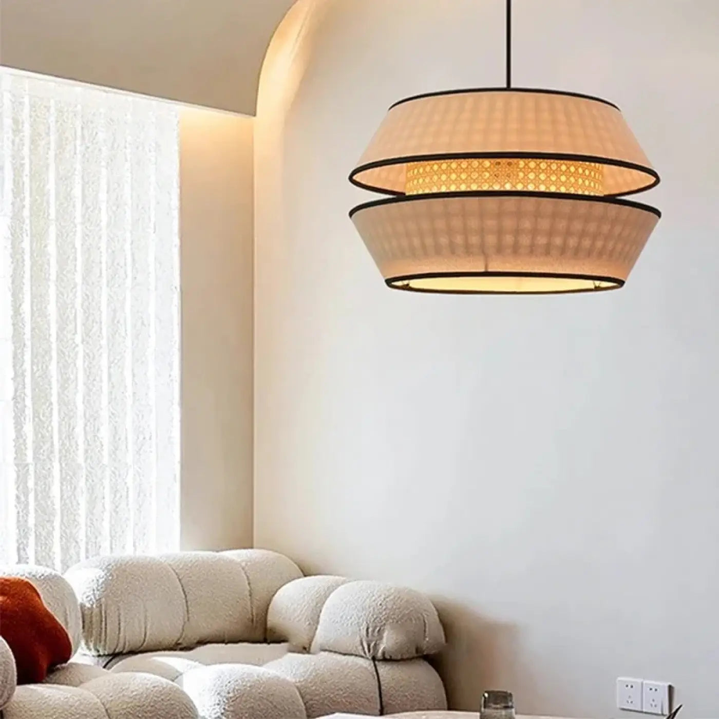 Suspension Luminaire Boheme en Rotin - Ambra
