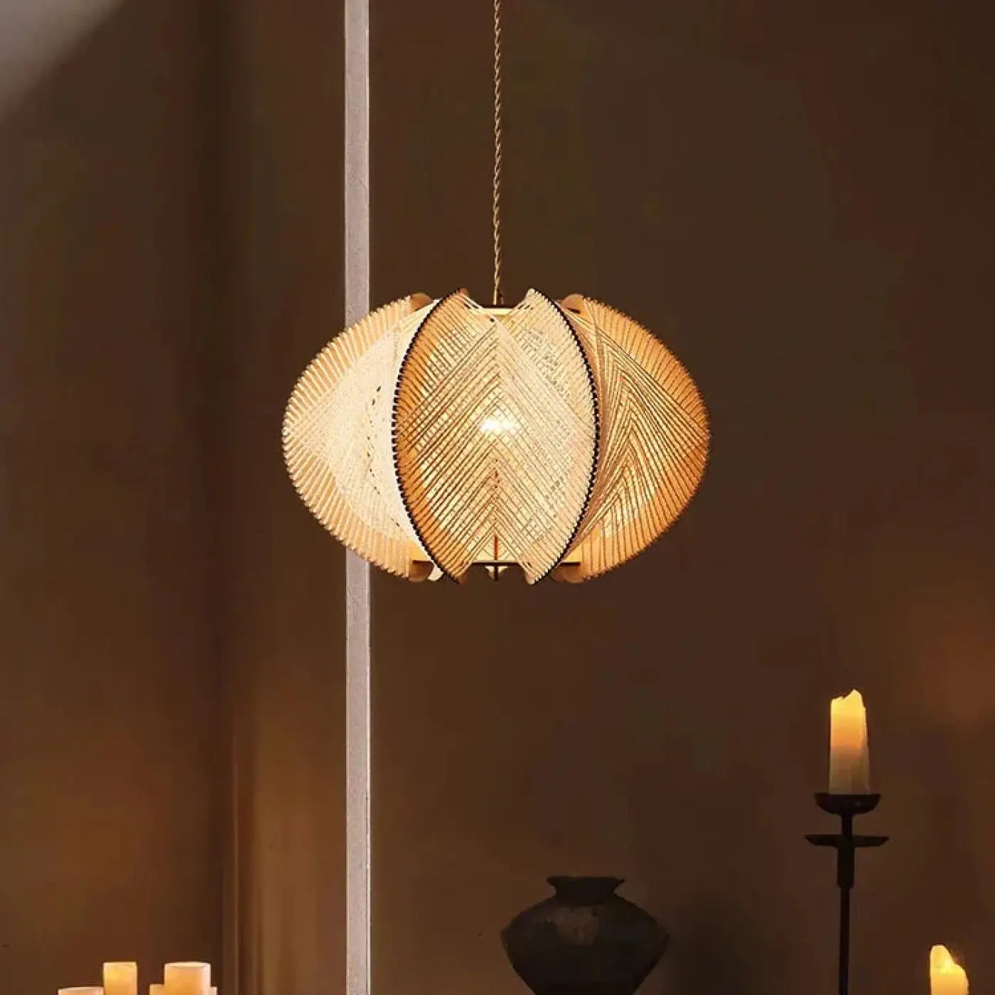 Suspension Luminaire Boheme en Rotin - Roheme