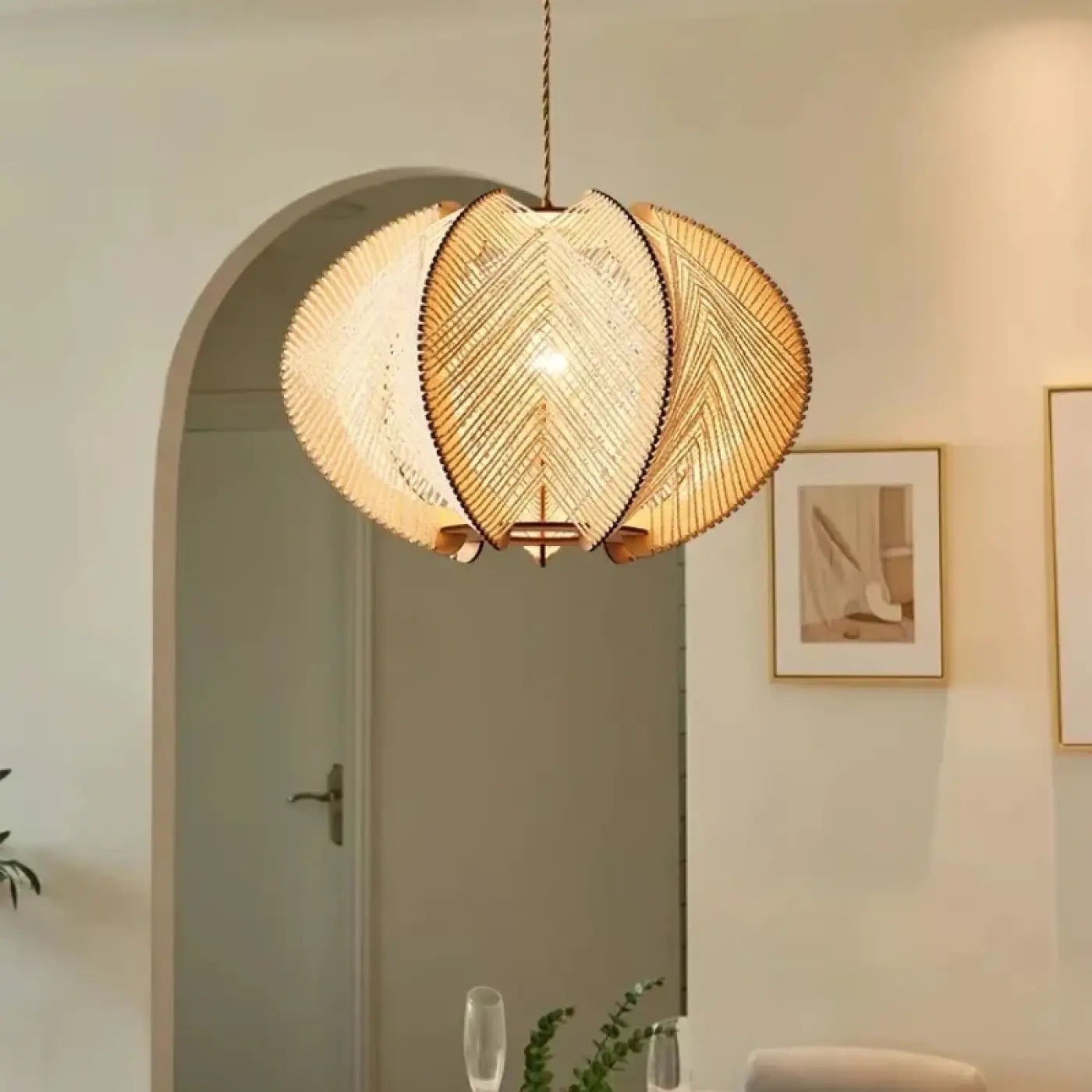 Suspension Luminaire Boheme en Rotin - Roheme