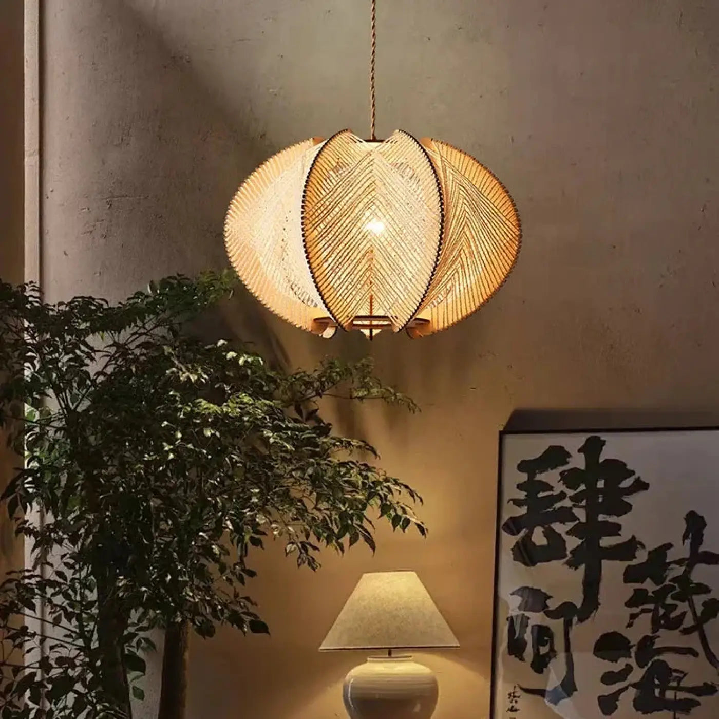 Suspension Luminaire Boheme en Rotin - Roheme