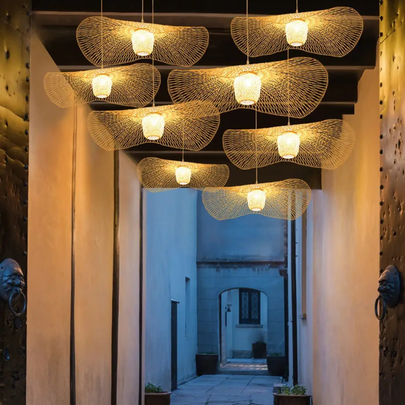 Suspension Luminaire Moderne en Rotin - Romo