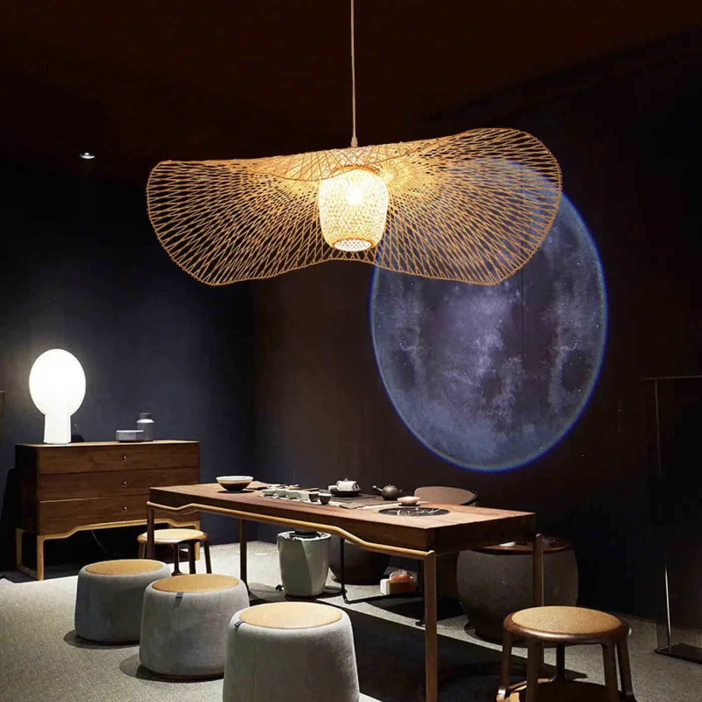 Suspension Luminaire Moderne en Rotin - Romo