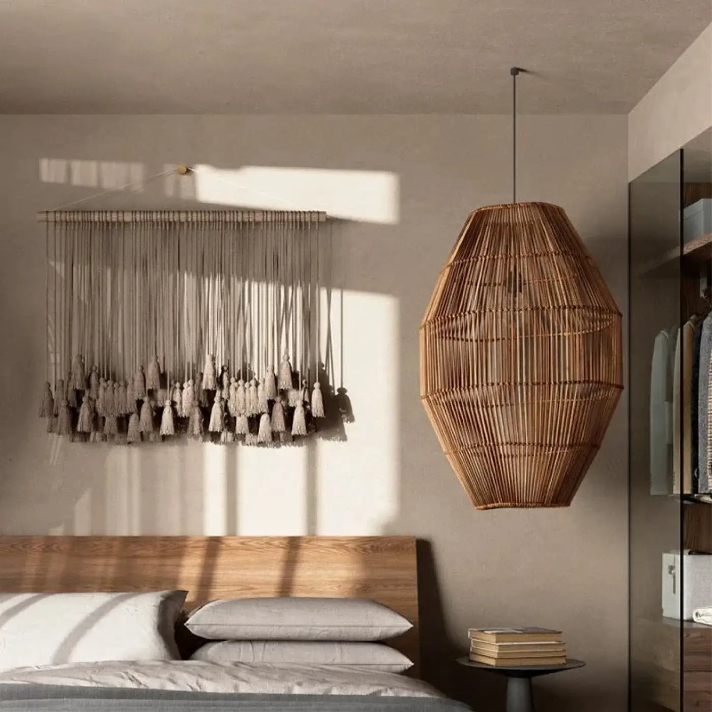 Suspension Luminaire Scandinave en Rotin - Tianah