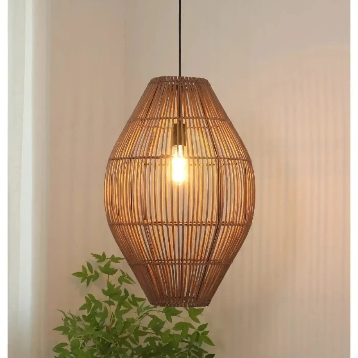 Suspension Luminaire Scandinave en Rotin - Tianah