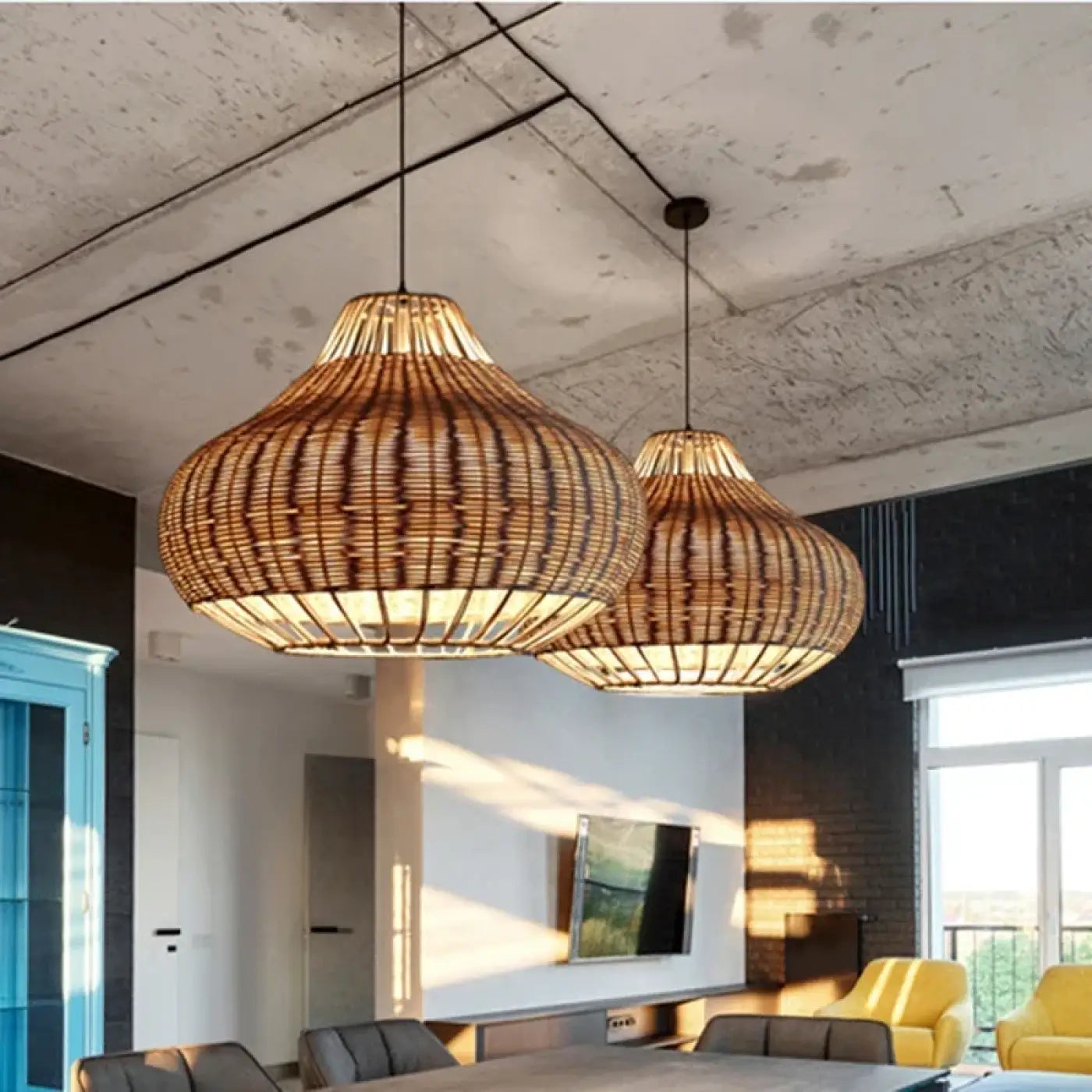 Suspension Luminaire en Rotin - Jurie