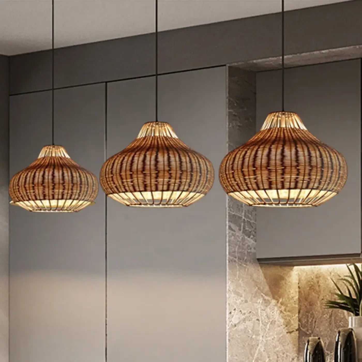 Suspension Luminaire en Rotin - Jurie