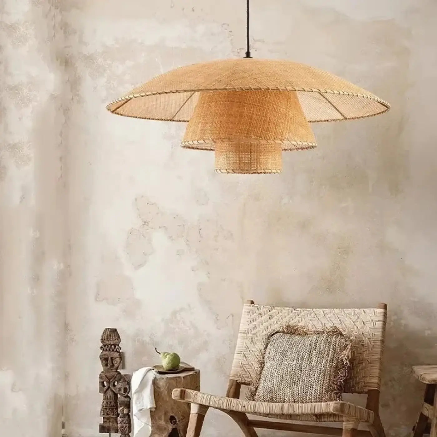 Suspension Luminaire Design en Rotin - Fiaty