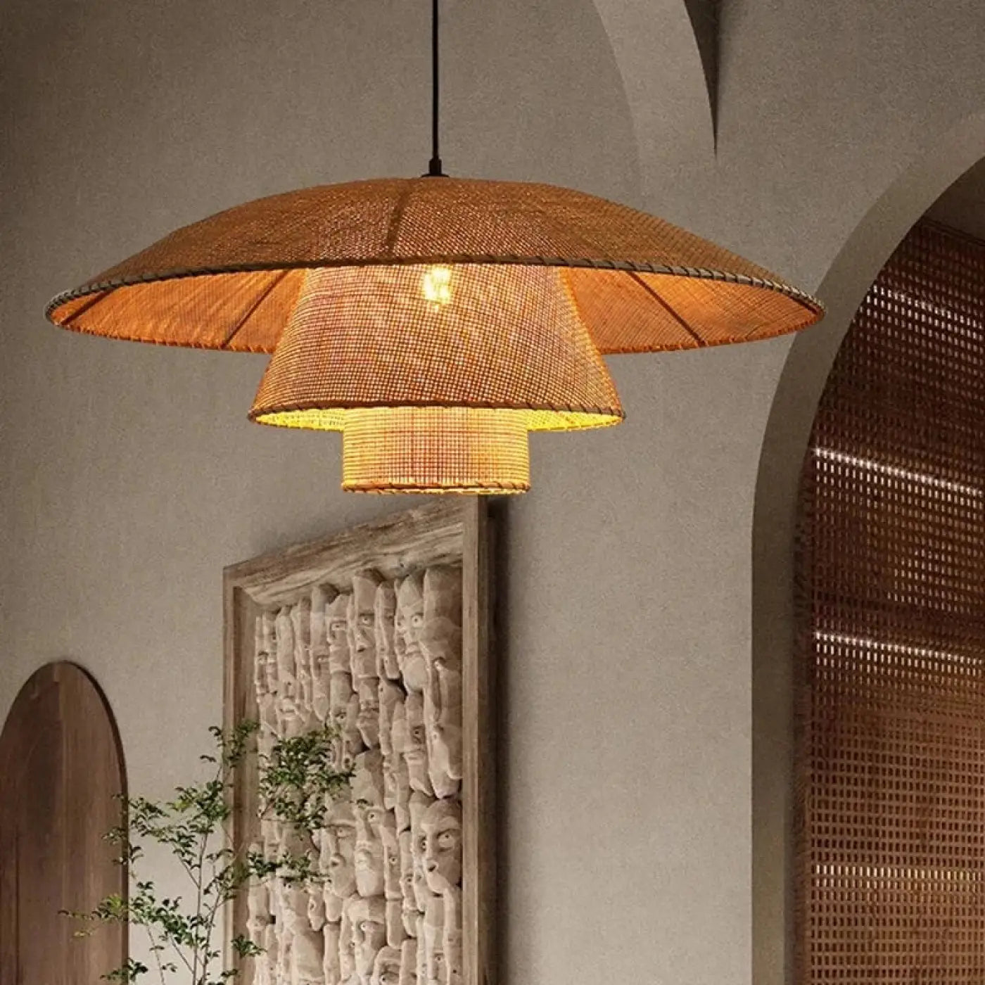Suspension Luminaire Design en Rotin - Fiaty