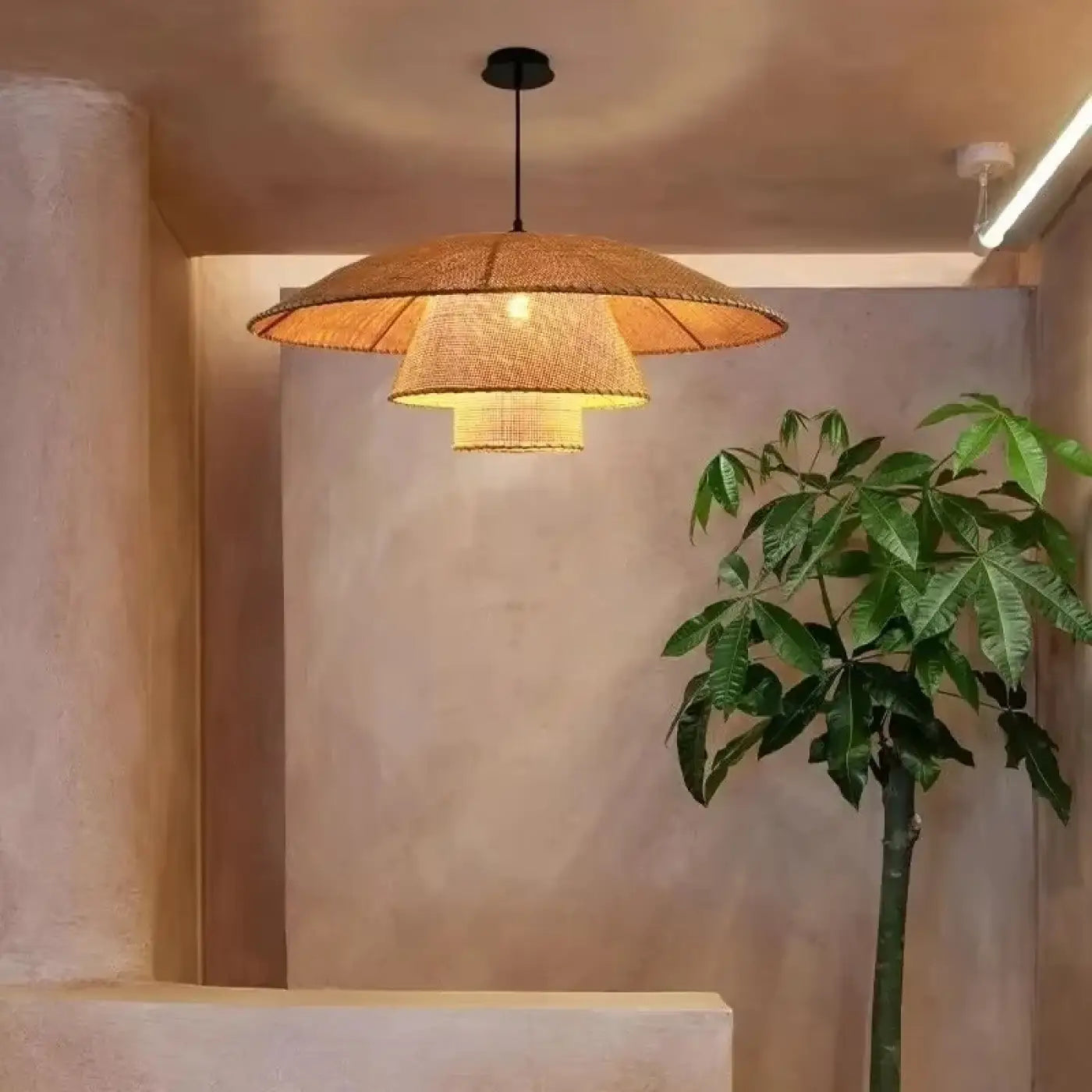 Suspension Luminaire Design en Rotin - Fiaty