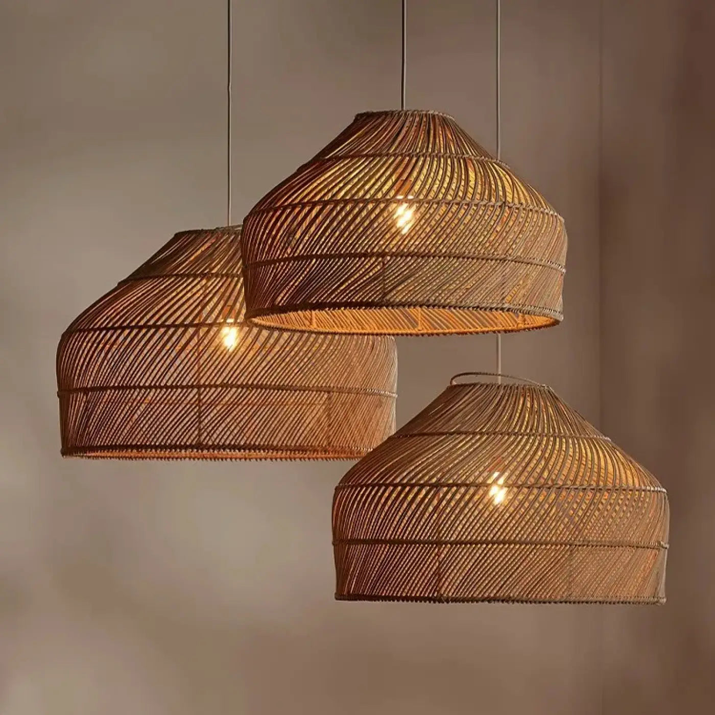 Suspension Luminaire Boheme en Rotin - Arona