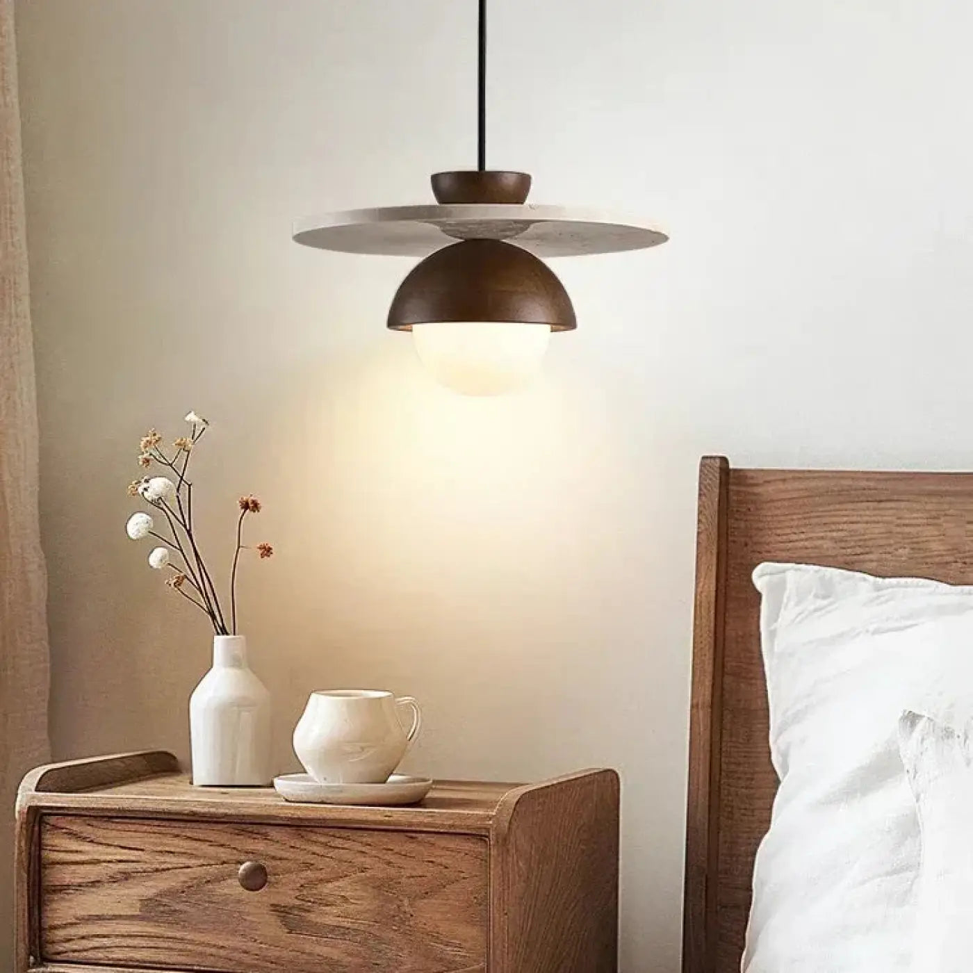 Suspension Luminaire Scandinave en Bois - Liari