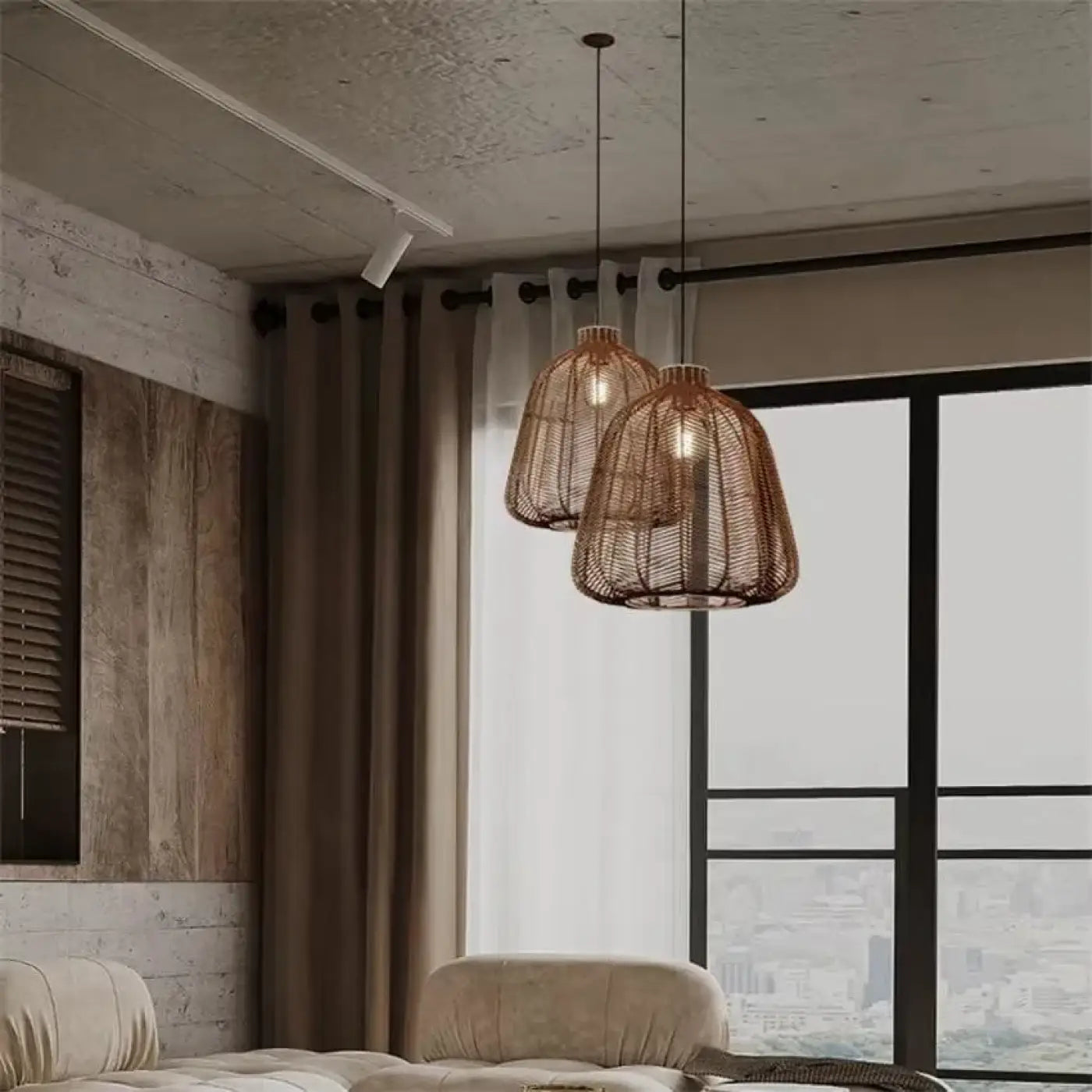 Suspension Luminaire Moderne en Rotin - Tisba