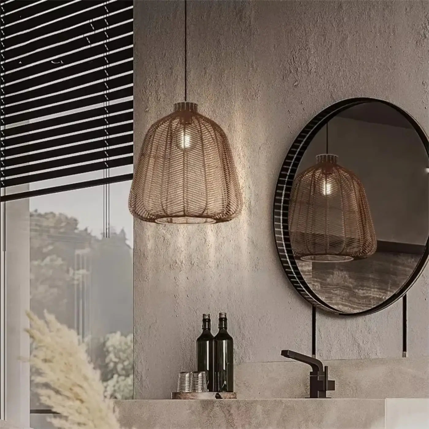 Suspension Luminaire Moderne en Rotin - Tisba