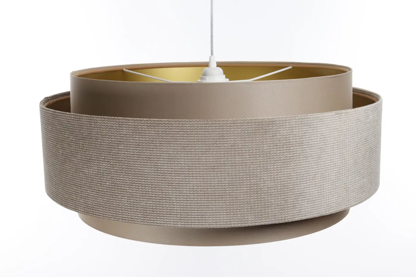 Suspension Luminaire en Tissu - Doblo Classic (Beige/Doré)