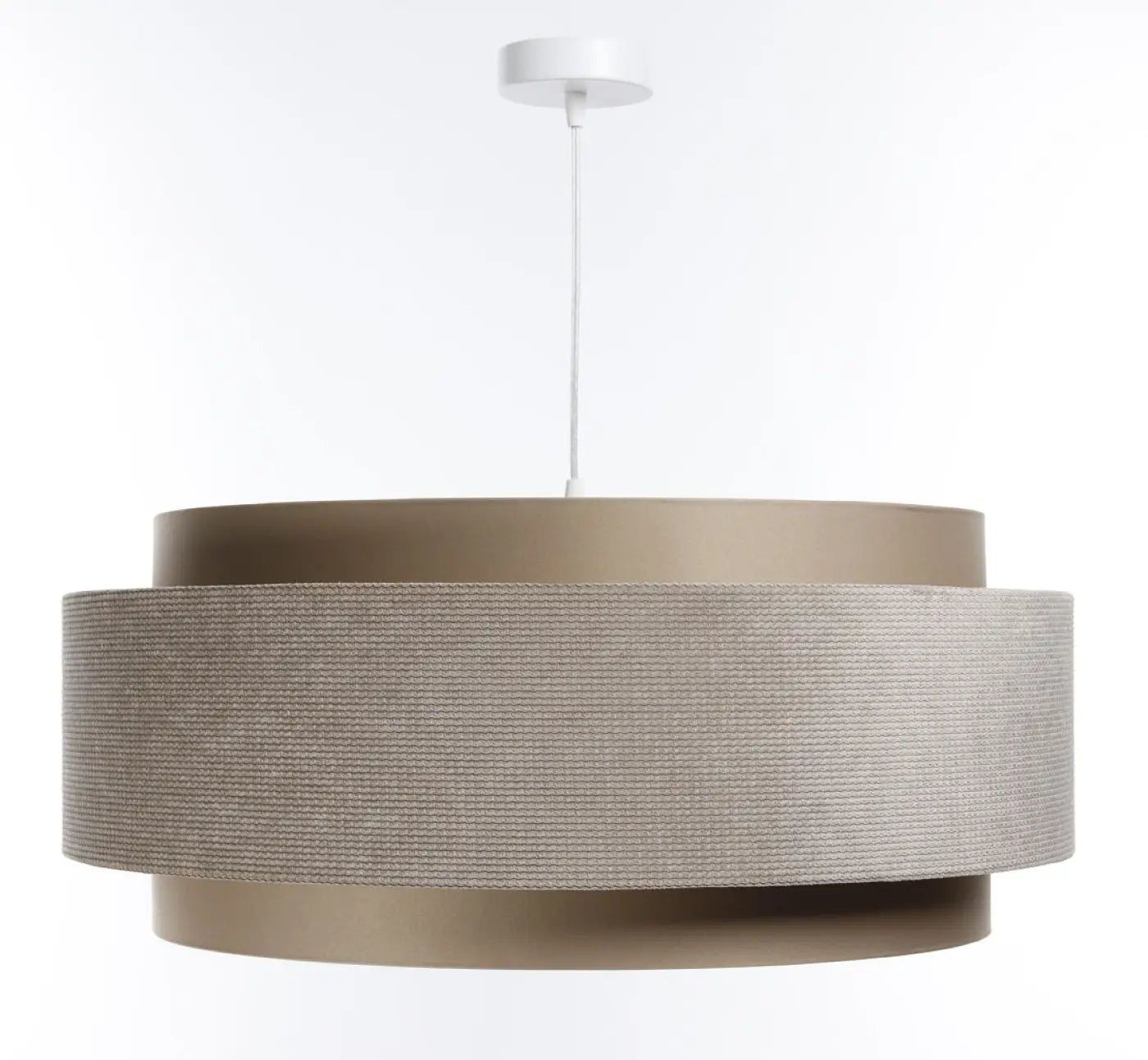 Suspension Luminaire en Tissu - Doblo Classic (Beige/Doré)