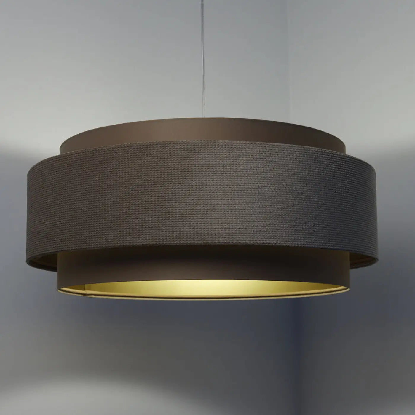 Suspension Luminaire en Tissu - Doblo Classic (Beige/Doré)