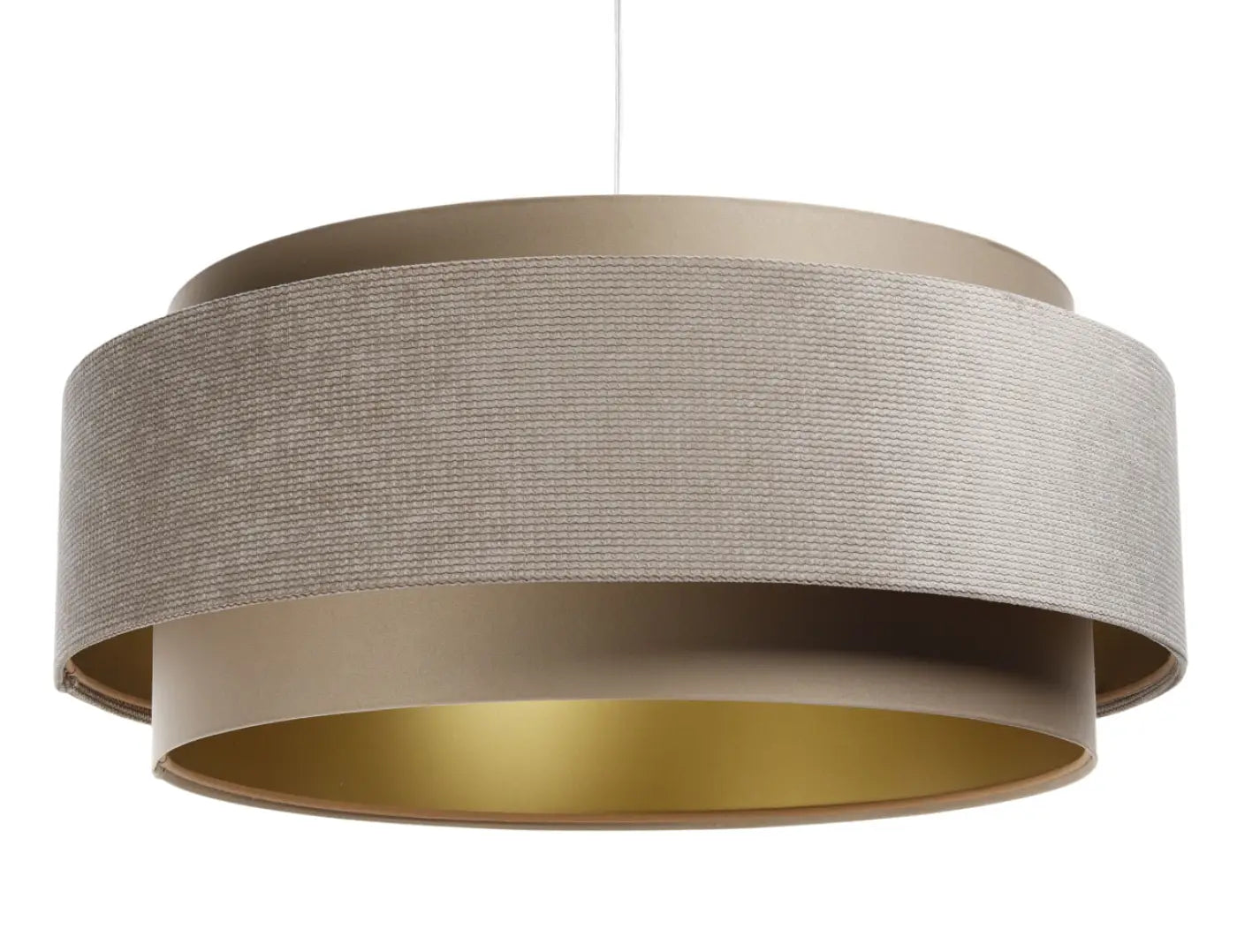 Suspension Luminaire en Tissu - Doblo Classic (Beige/Doré)