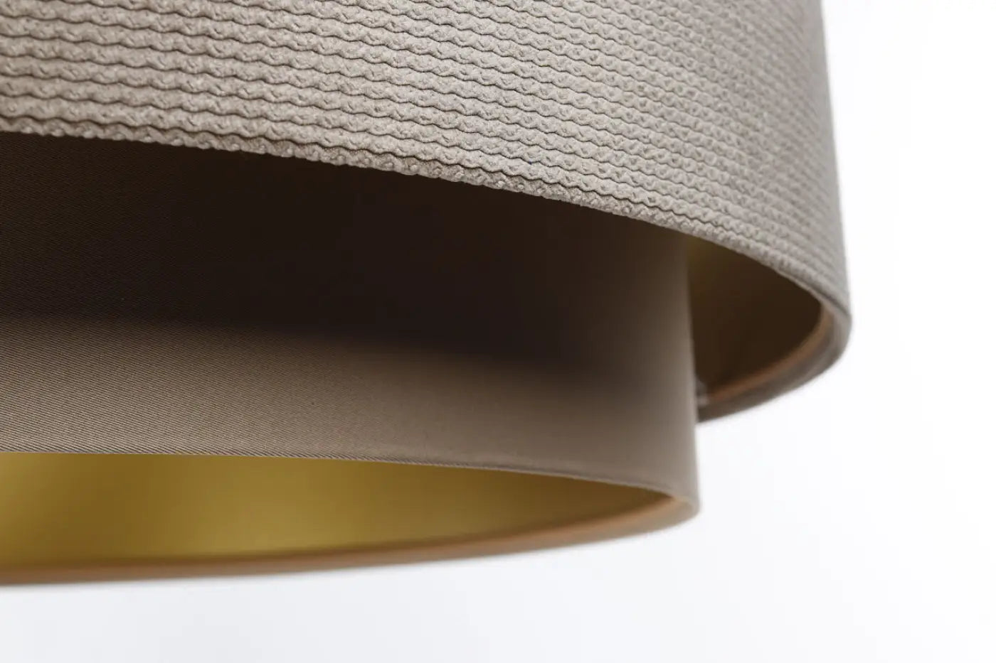 Suspension Luminaire en Tissu - Doblo Classic (Beige/Doré)
