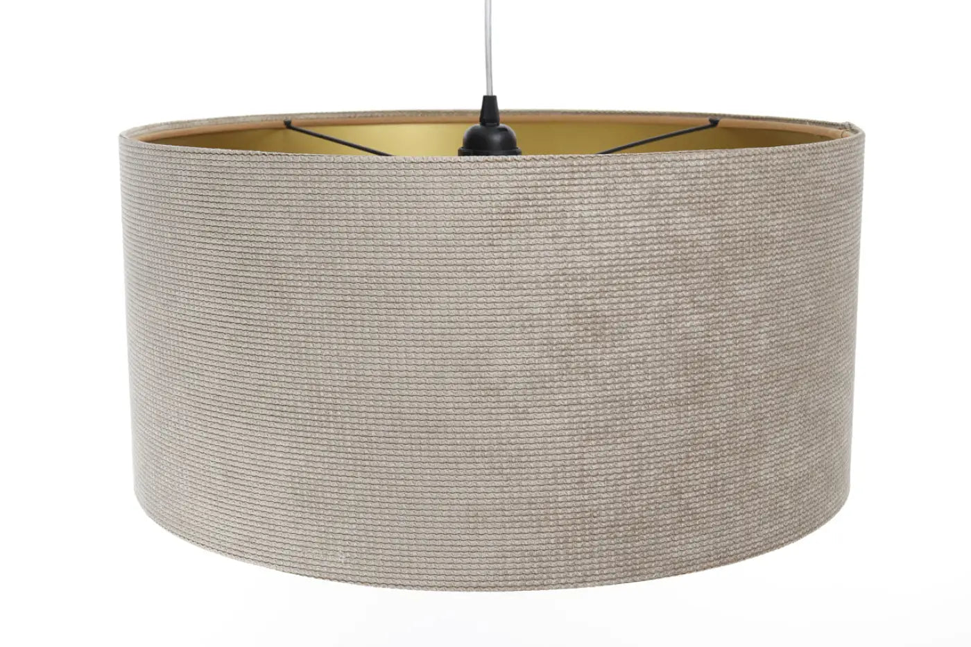 Suspension Luminaire Moderne en Tissu - Glamour Structural Velour (Beige/Doré)