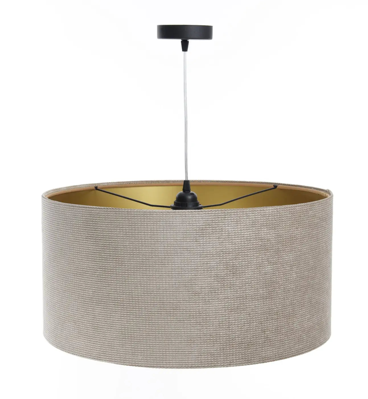 Suspension Luminaire Moderne en Tissu - Glamour Structural Velour (Beige/Doré)