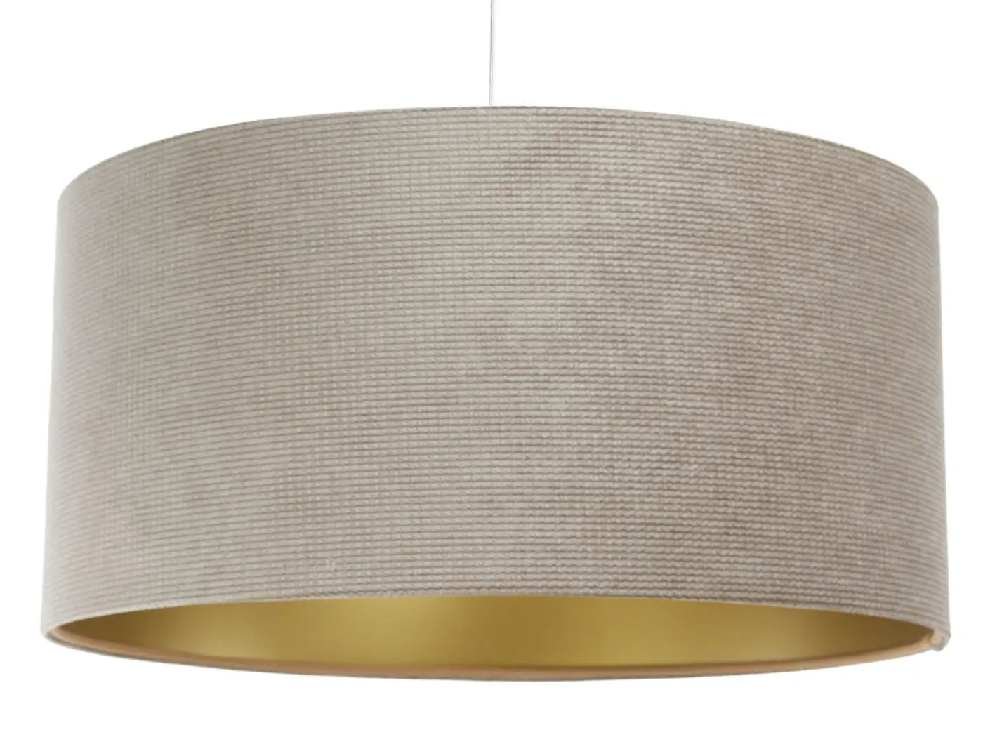 Suspension Luminaire Moderne en Tissu - Glamour Structural Velour (Beige/Doré)