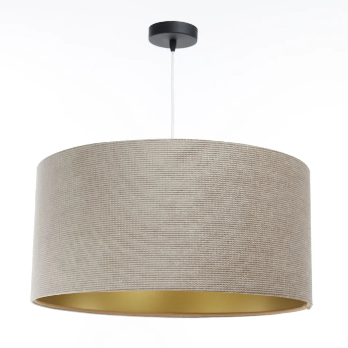 Suspension Luminaire Moderne en Tissu - Glamour Structural Velour (Beige/Doré)