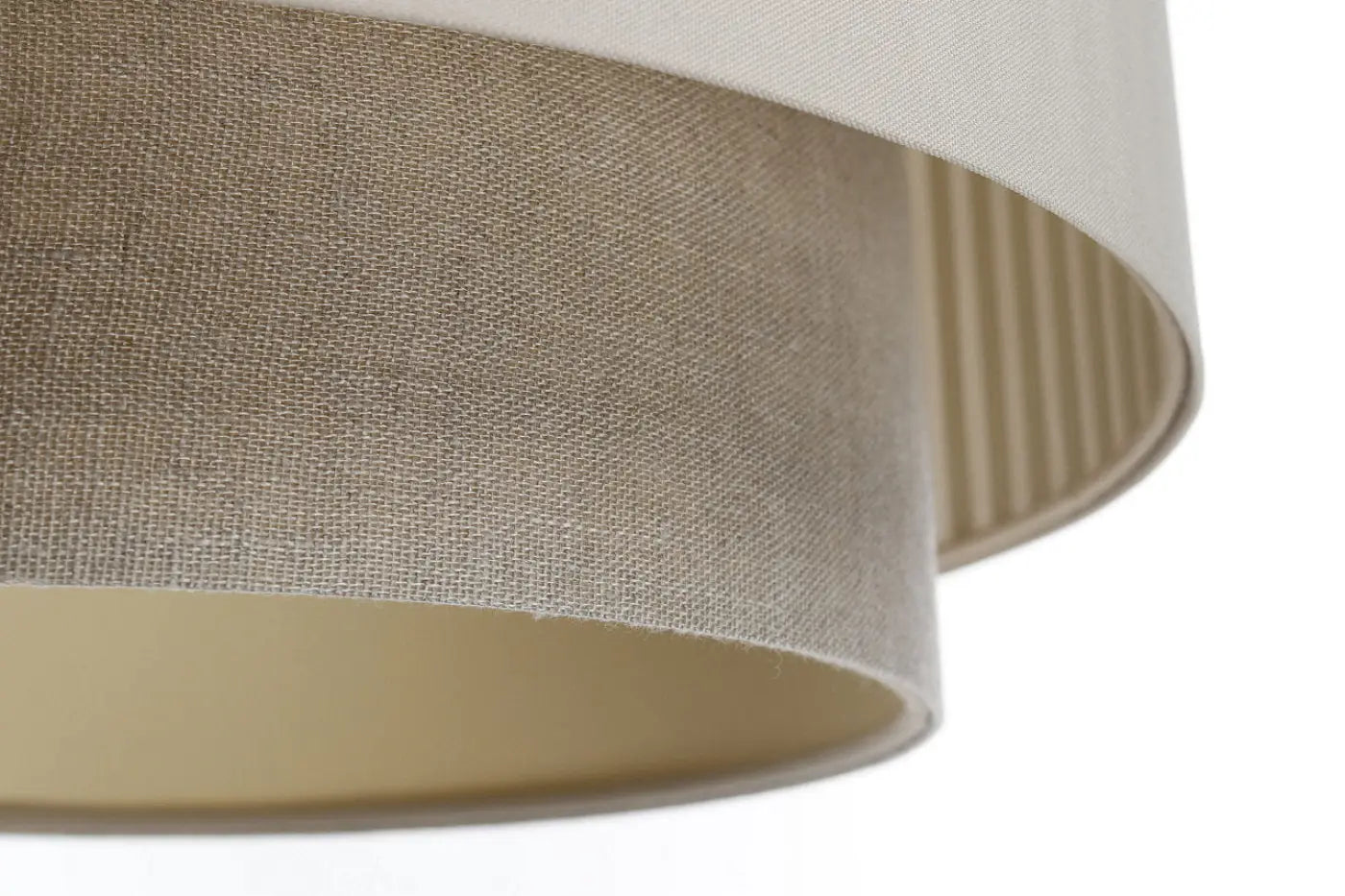 Suspension Luminaire Moderne en Tissu - Duo Lami Line (Beige/Ecru)