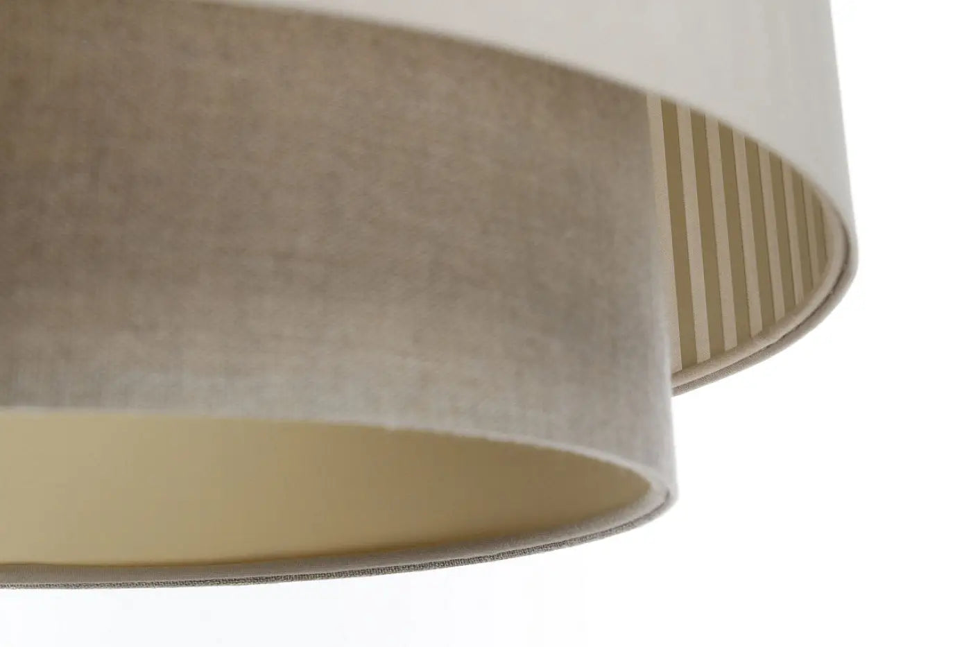 Suspension Luminaire Moderne en Tissu - Duo Lami Line (Beige/Ecru)