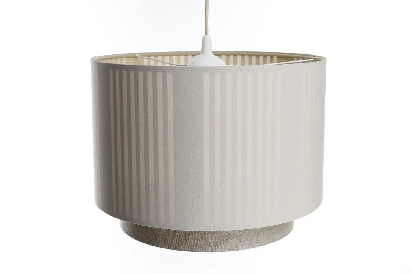 Suspension Luminaire Moderne en Tissu - Duo Lami Line (Beige/Ecru)