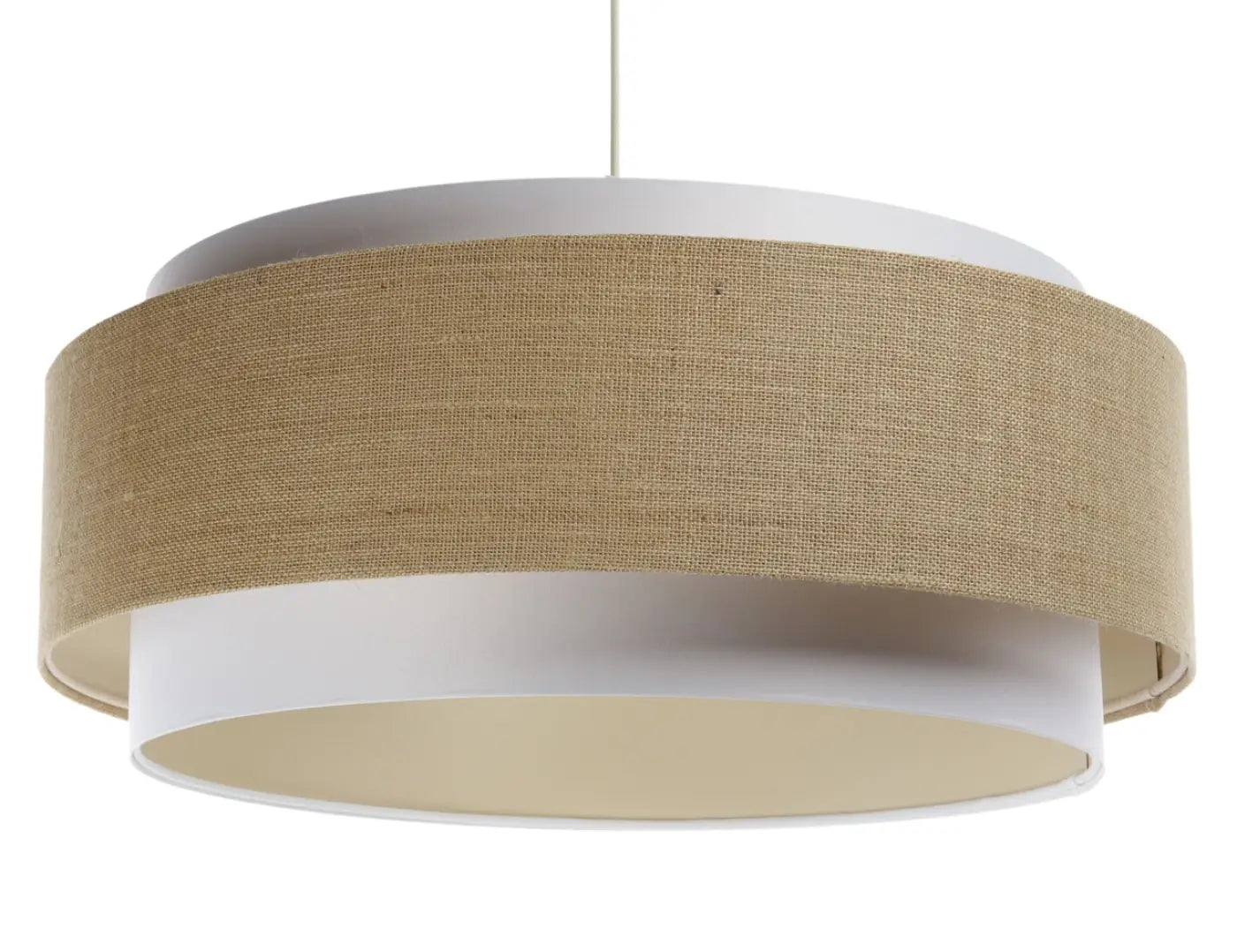 Suspension Luminaire Chic en Tissu - Doblo Classic (Blanc/Beige/Ecru)
