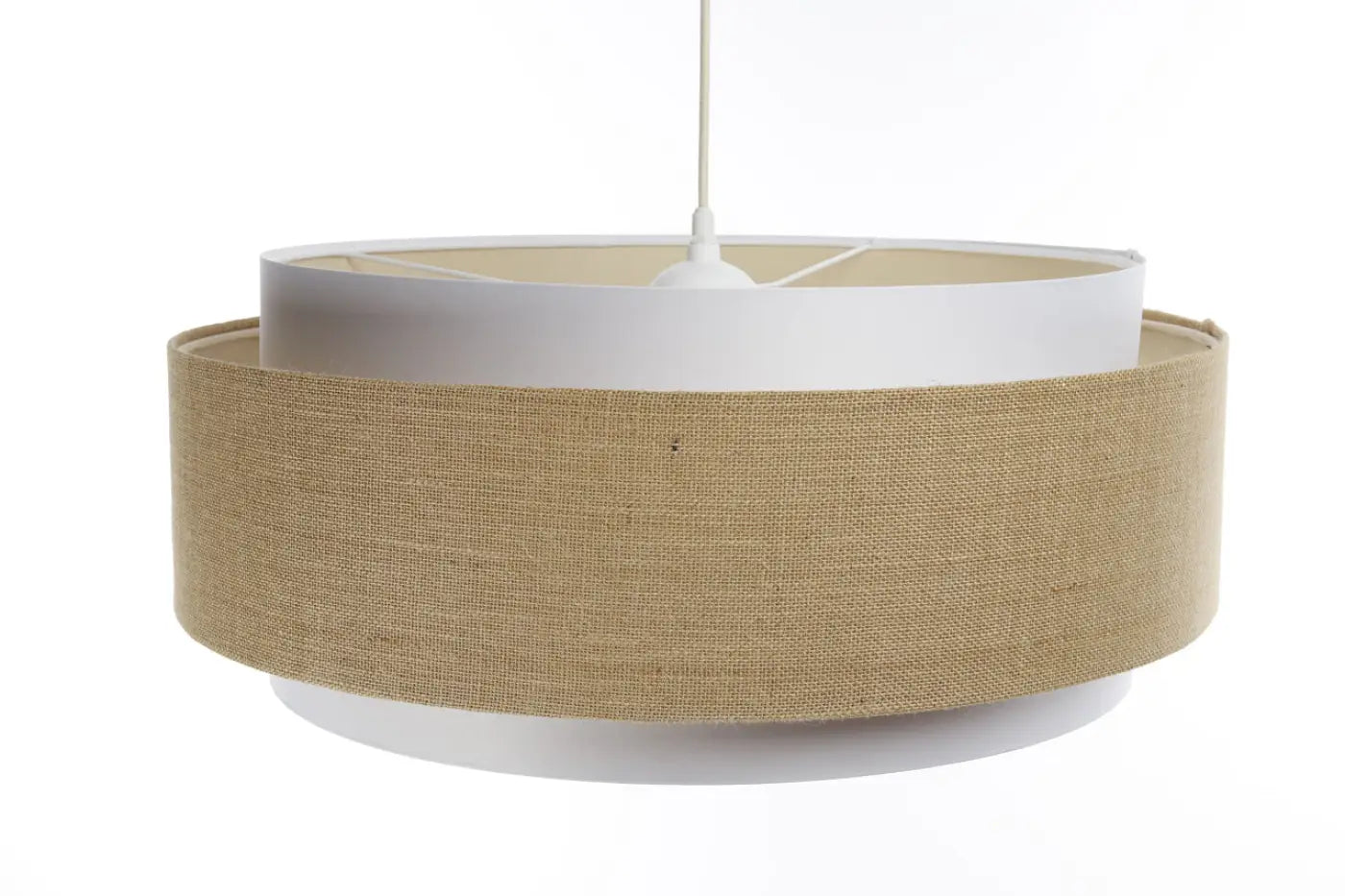 Suspension Luminaire Chic en Tissu - Doblo Classic (Blanc/Beige/Ecru)
